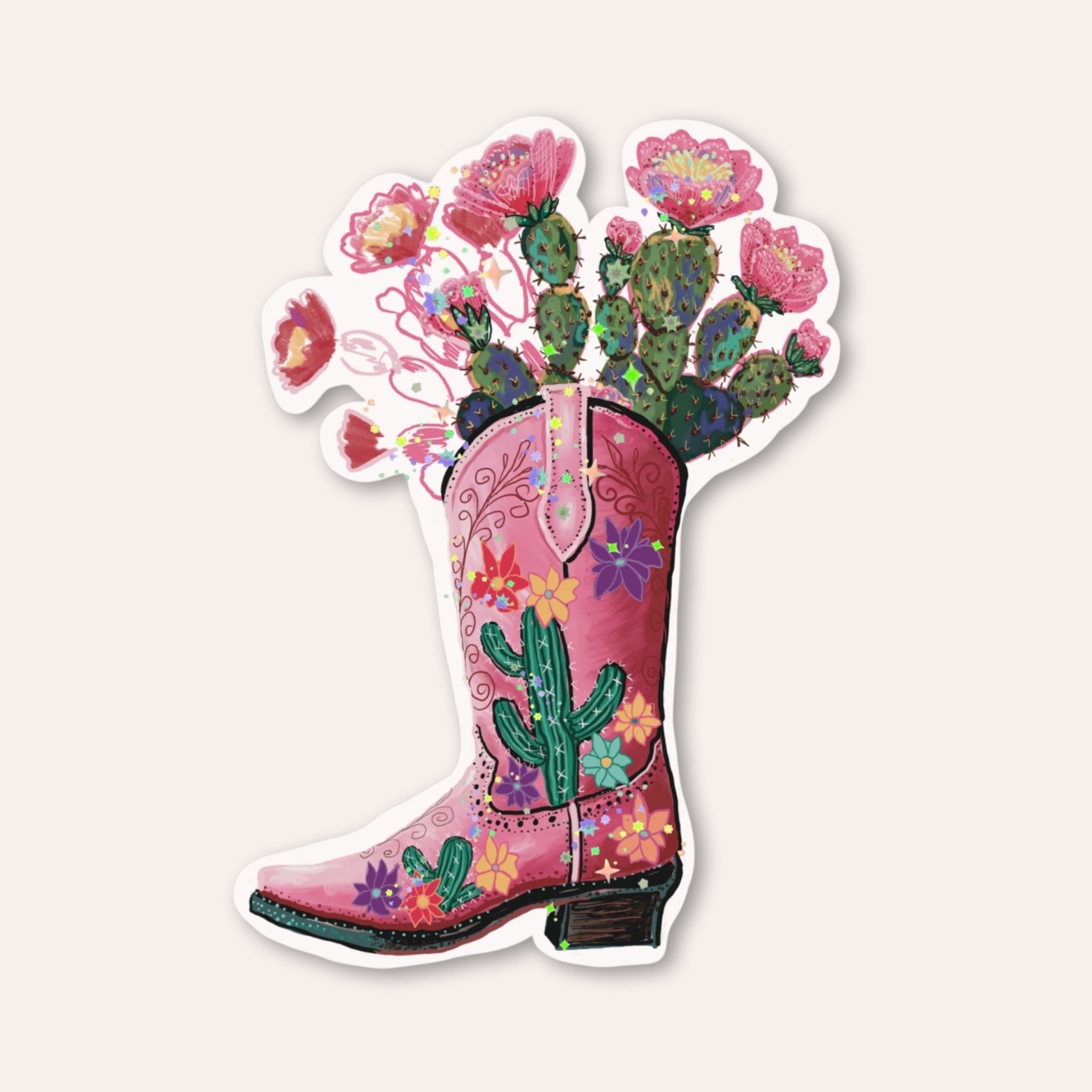 Cactus Boot Sticker