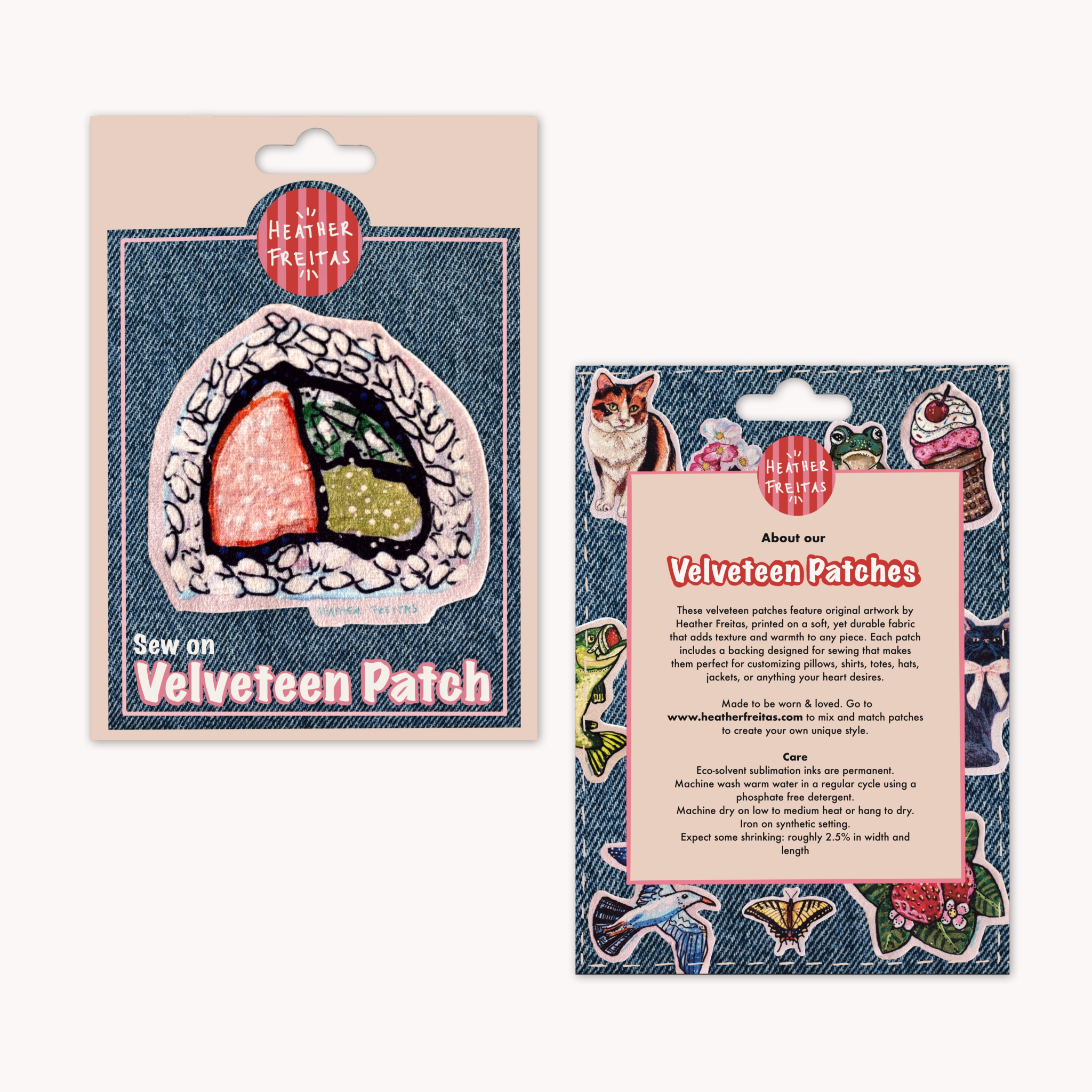 California Sushi Roll - Sew On Velveteen Patch