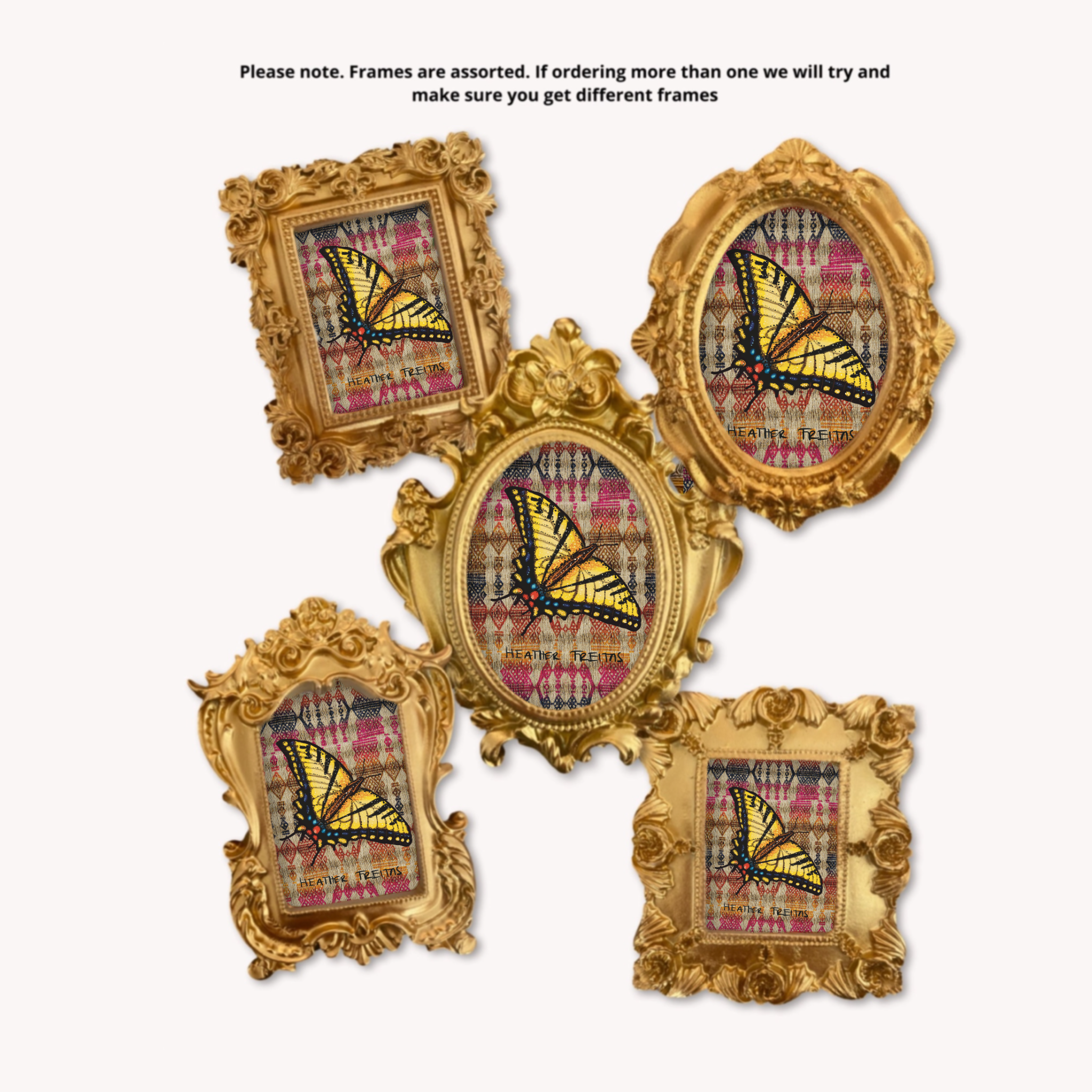 Yellow Swallowtail Framed Small Magnet