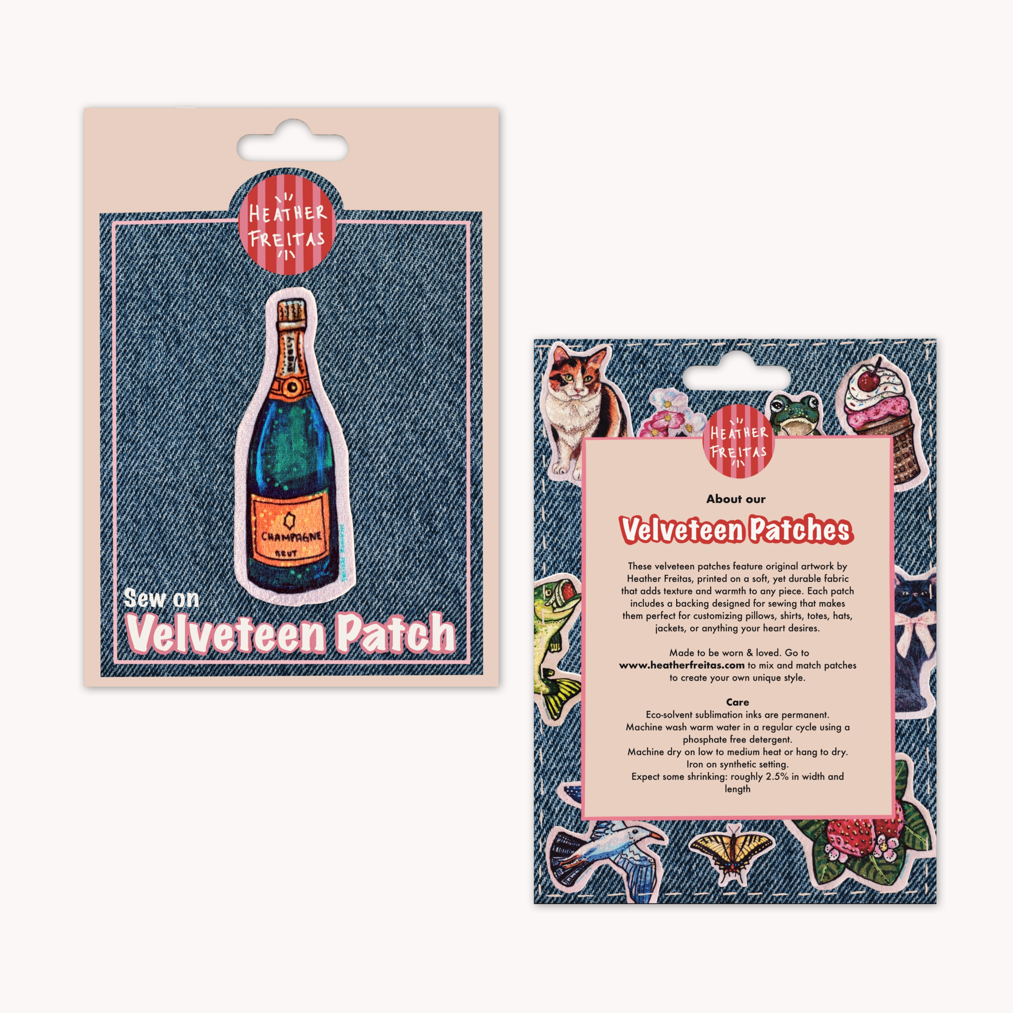 Champagne - Sew On Velveteen Patch