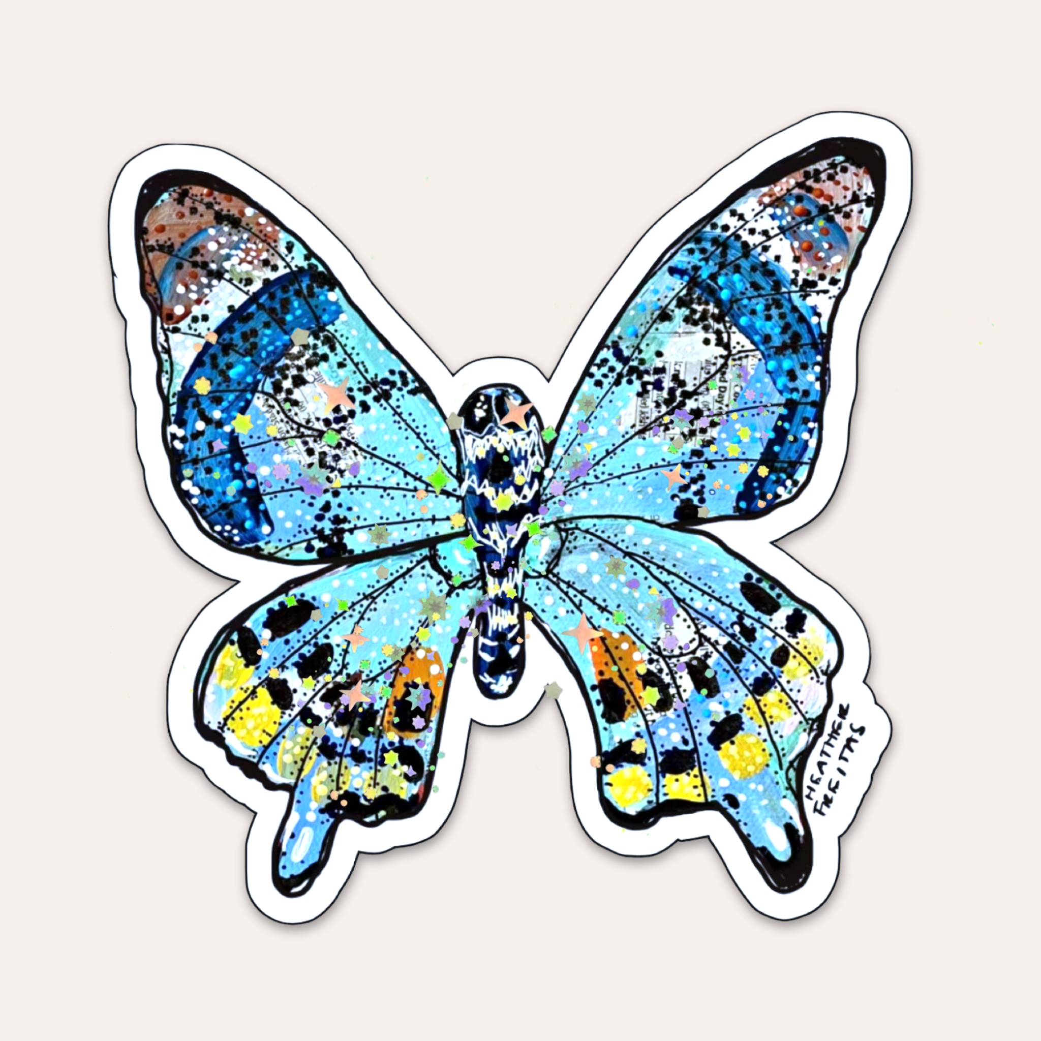 Tropical Blue Butterfly Sticker