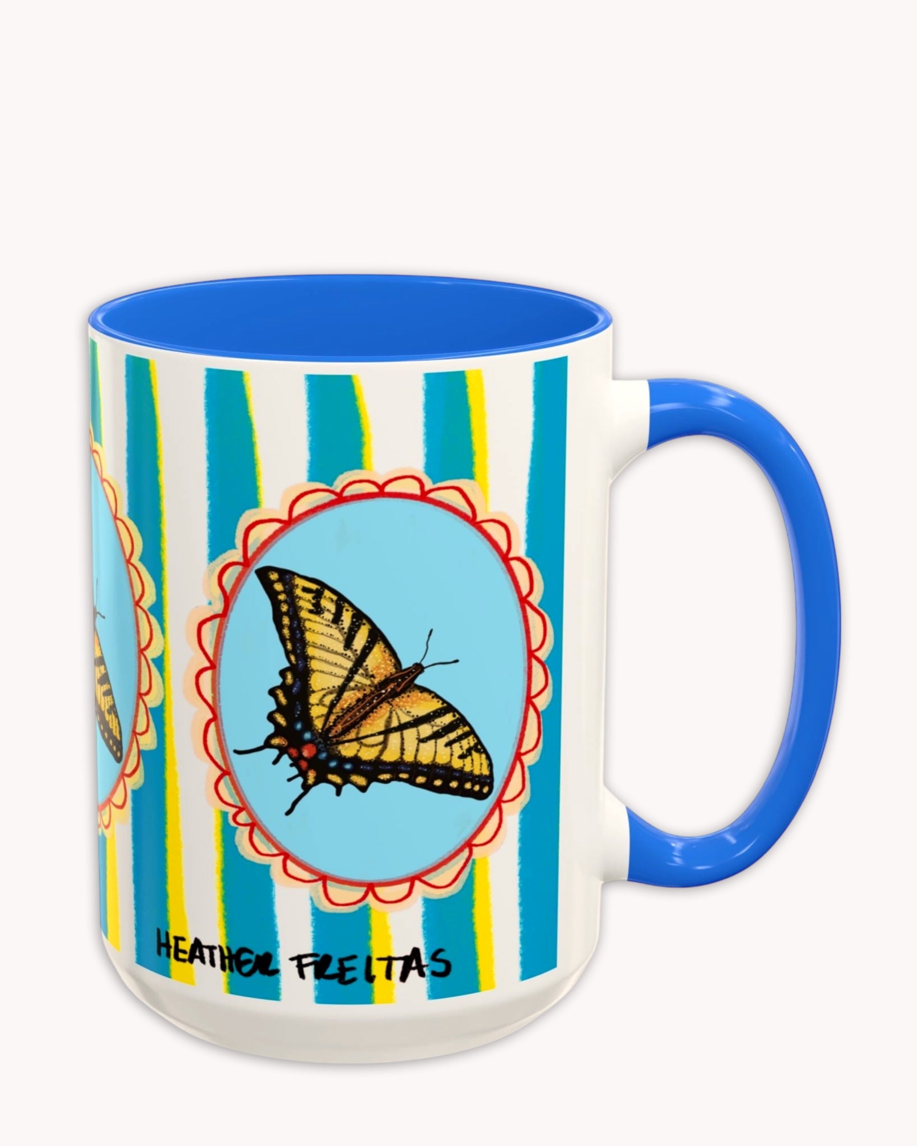 Yellow Butterfly Coffee Mug 15oz