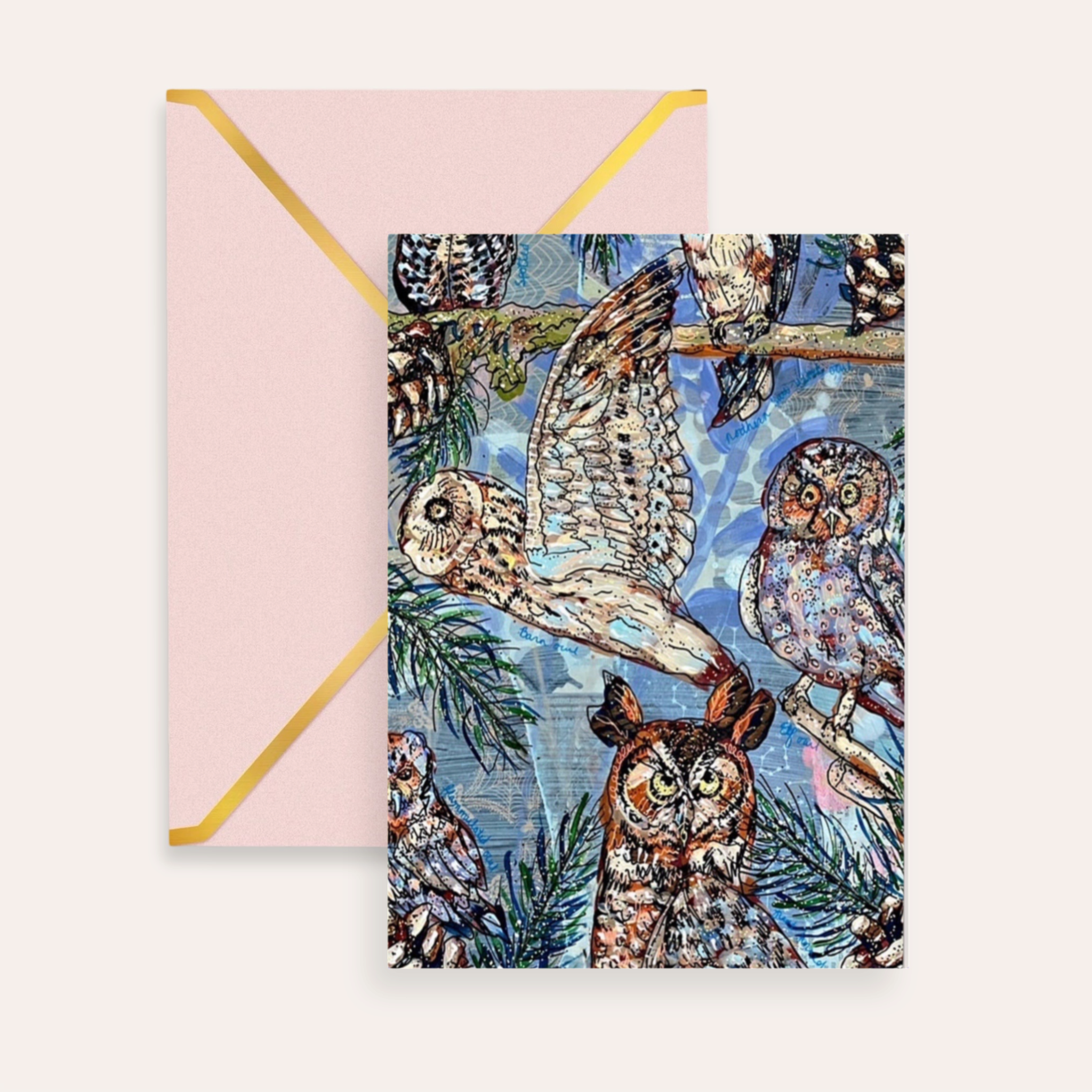 Owl Specimens Fine Art Greeting Card