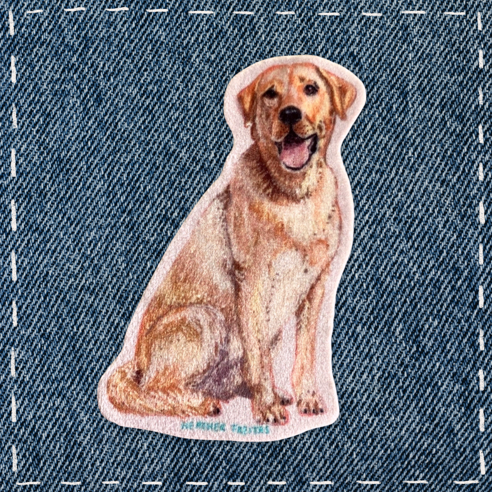 Yellow Labrador Dog - Sew On Velveteen Patch