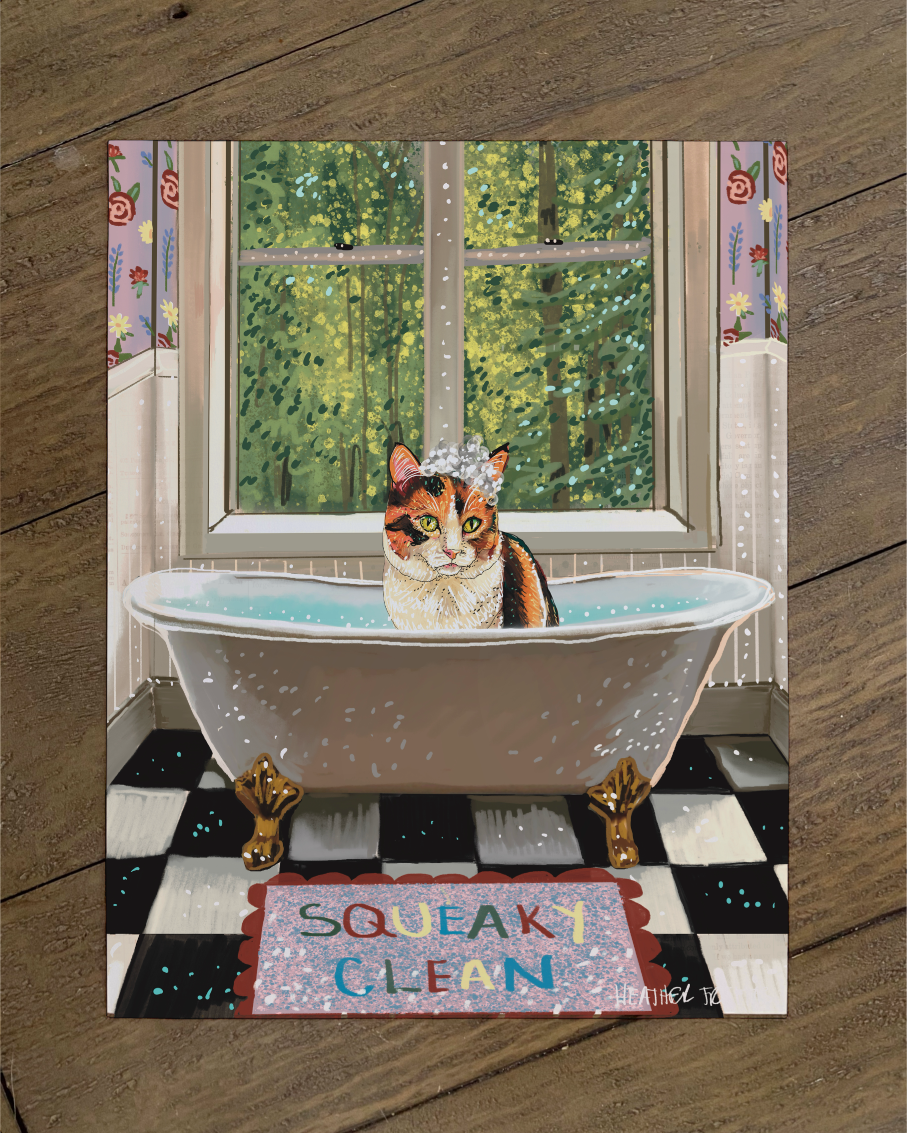 Calico - Build Your Pet Portrait Paper Print