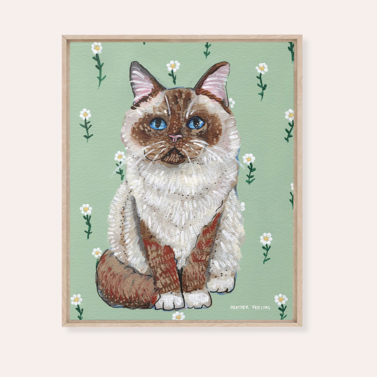 Ragdoll Cat Framed Fine Art Canvas Print