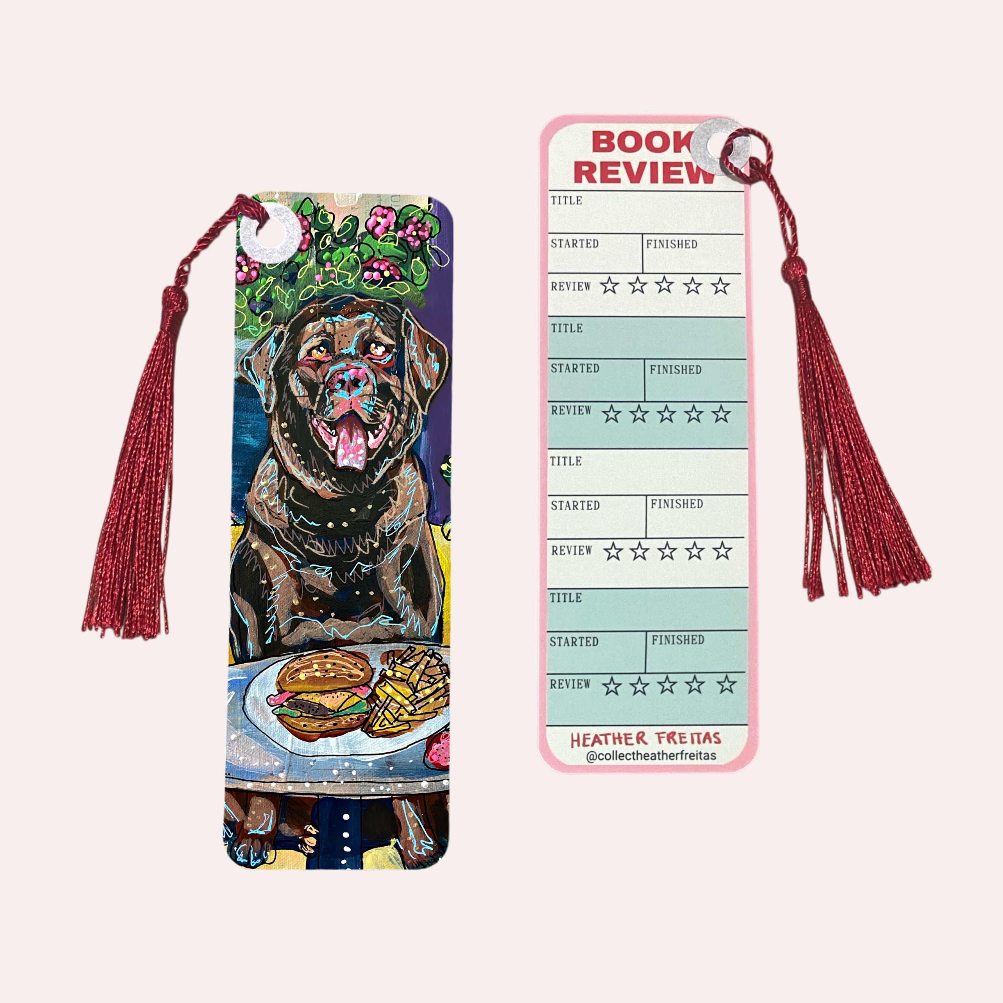 Chocolate Labrador Dining Soft Touch Premium Bookmark