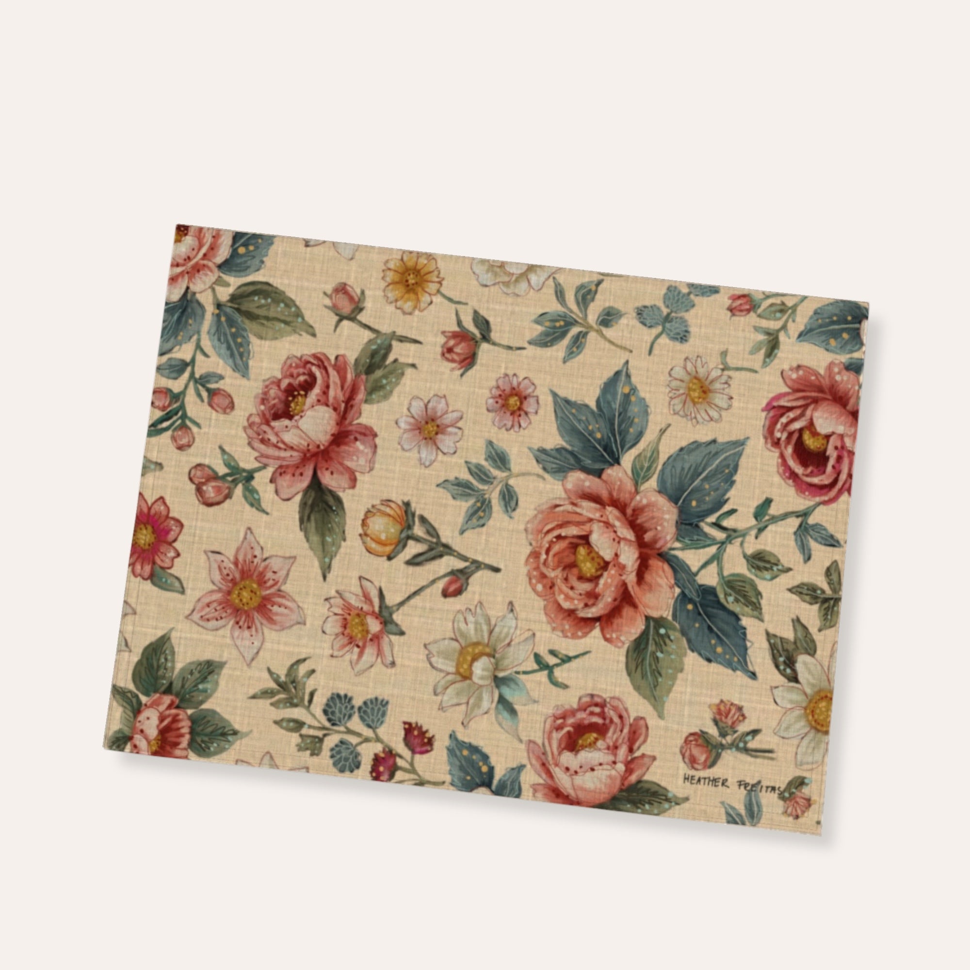 Vintage Beige Floral Placemat