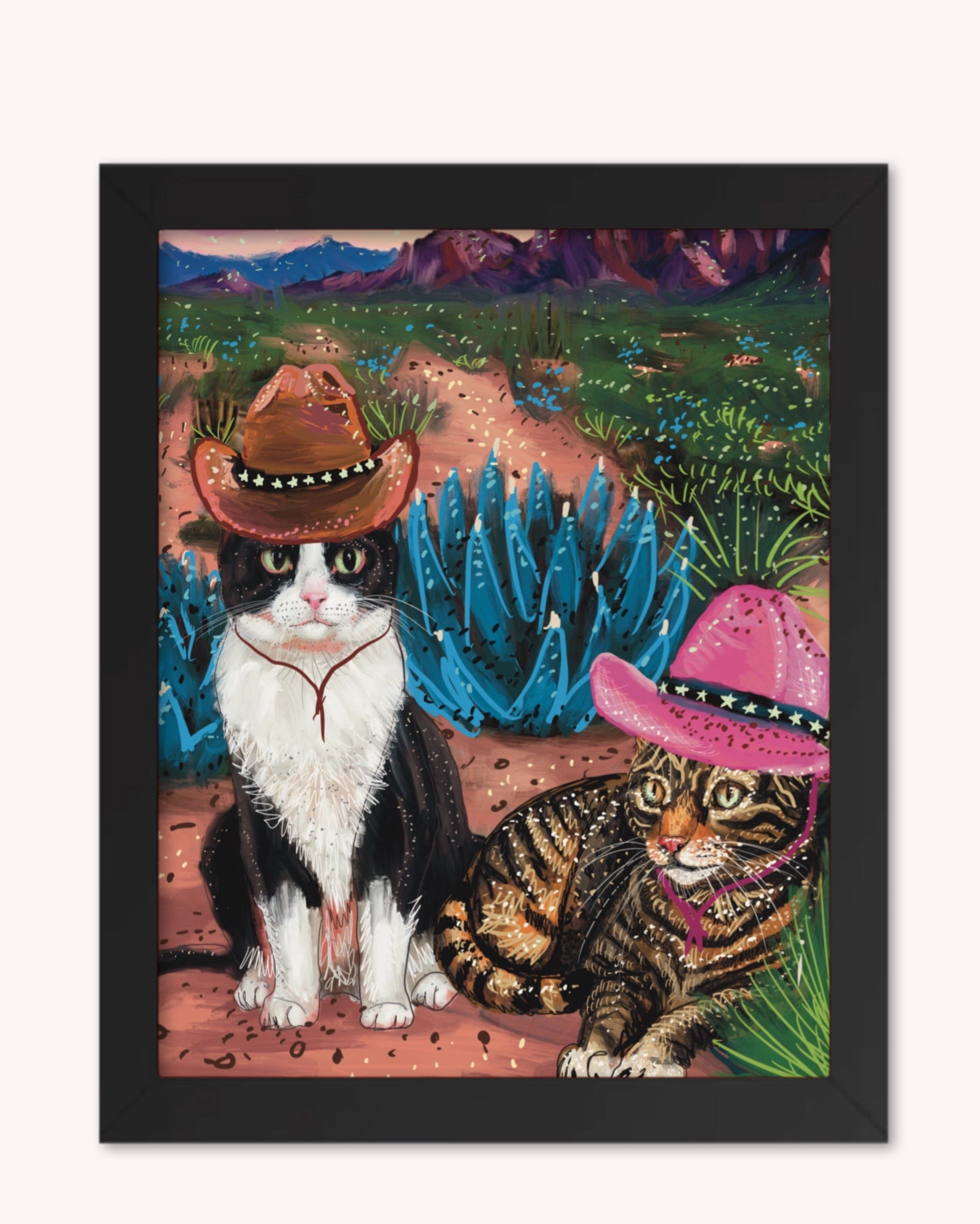 Cowboy Cats Print