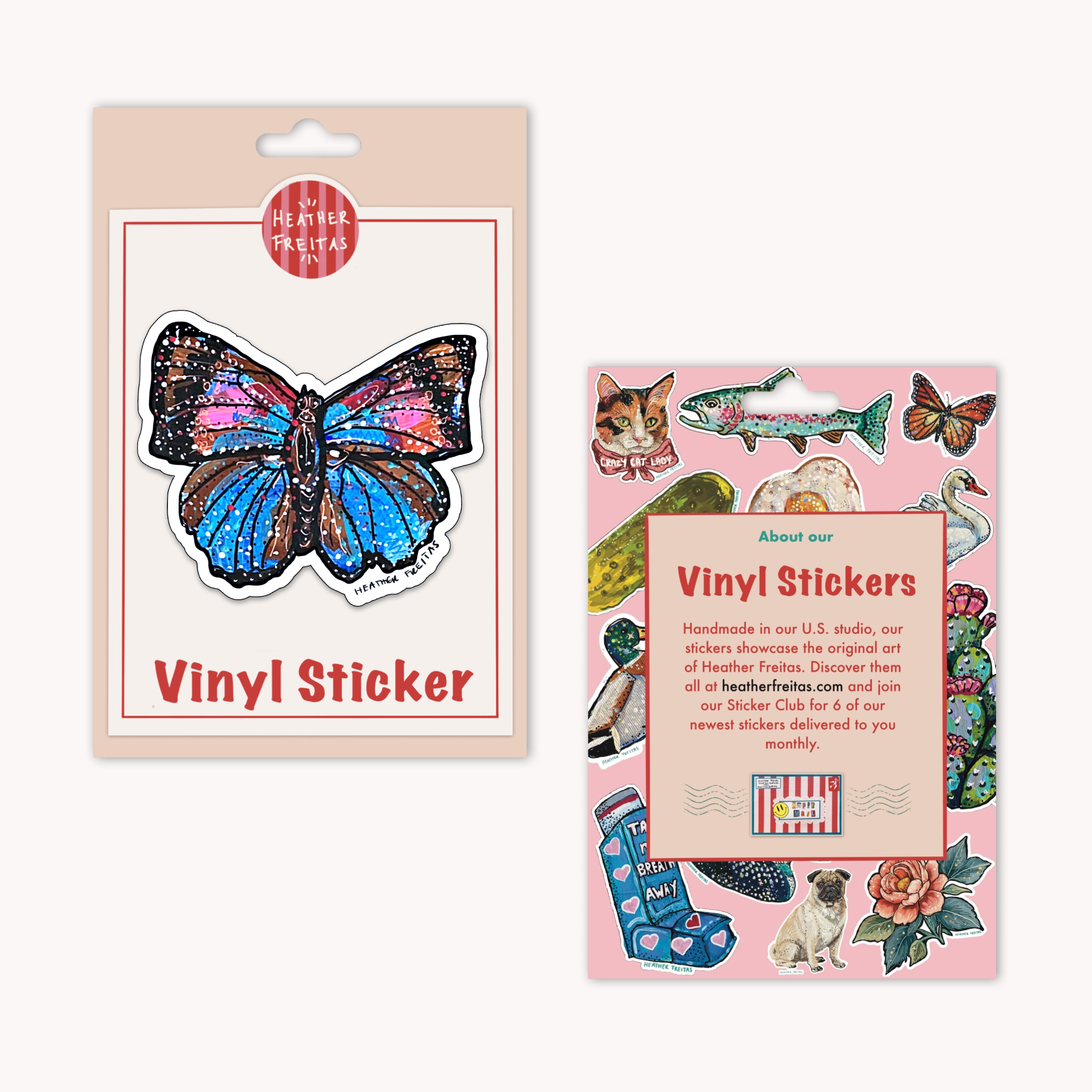 Indigo Blue Butterfly Sticker