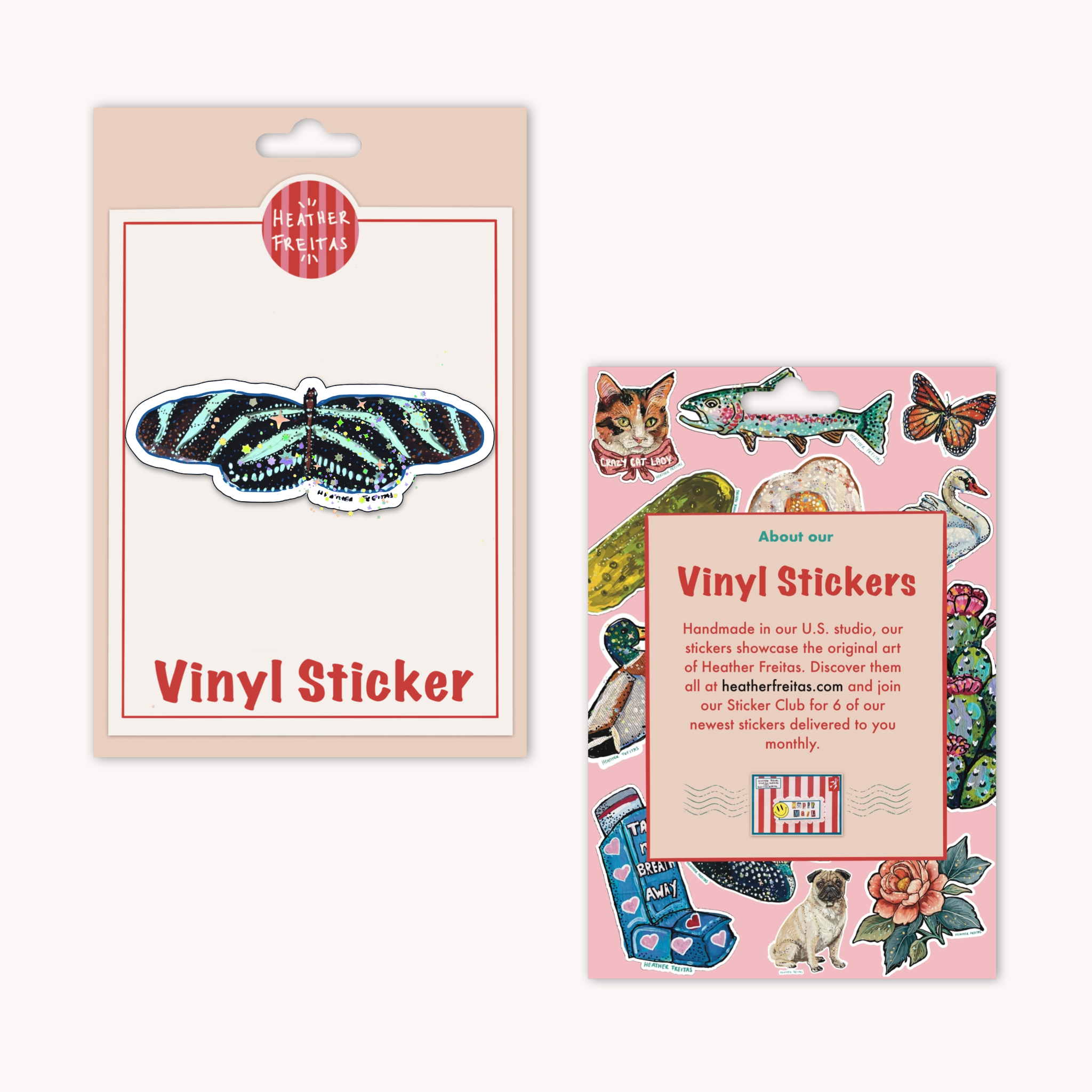 Zebra Longwing Butterfly Sticker