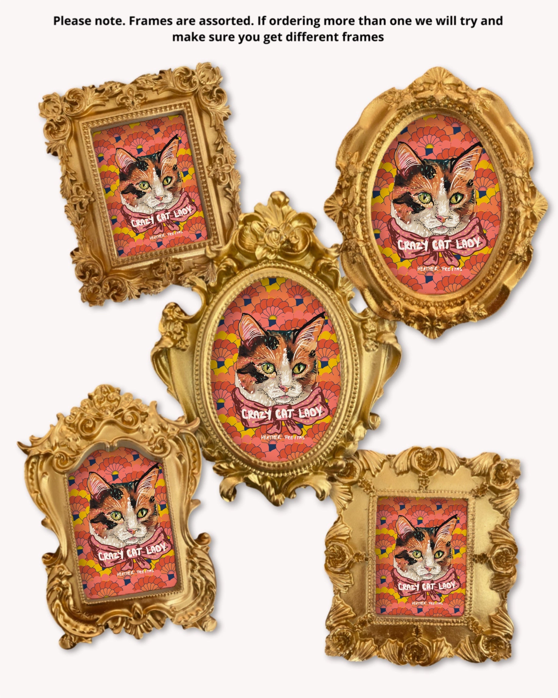 Crazy Cat Lady Print - Mini framed print