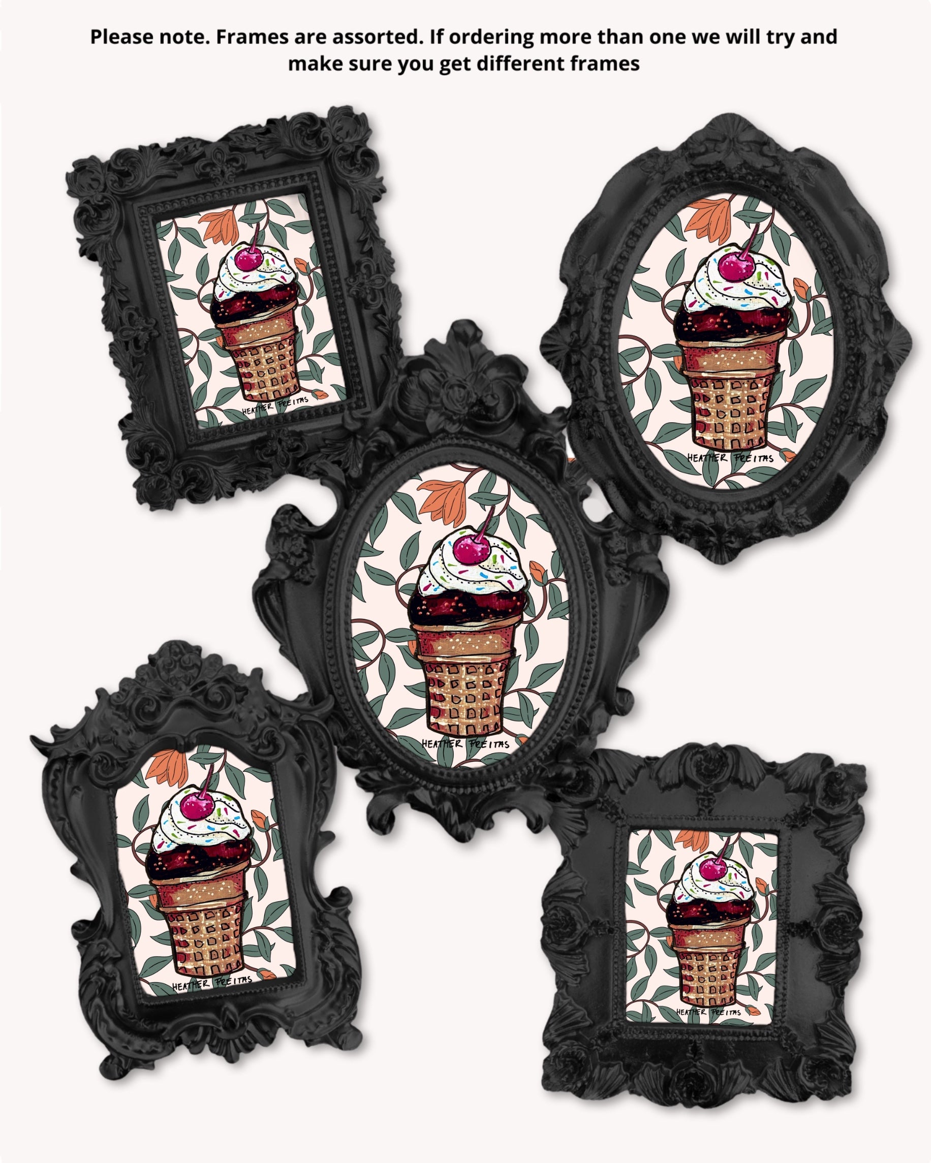 Chocolate Cream Cone - Mini framed print
