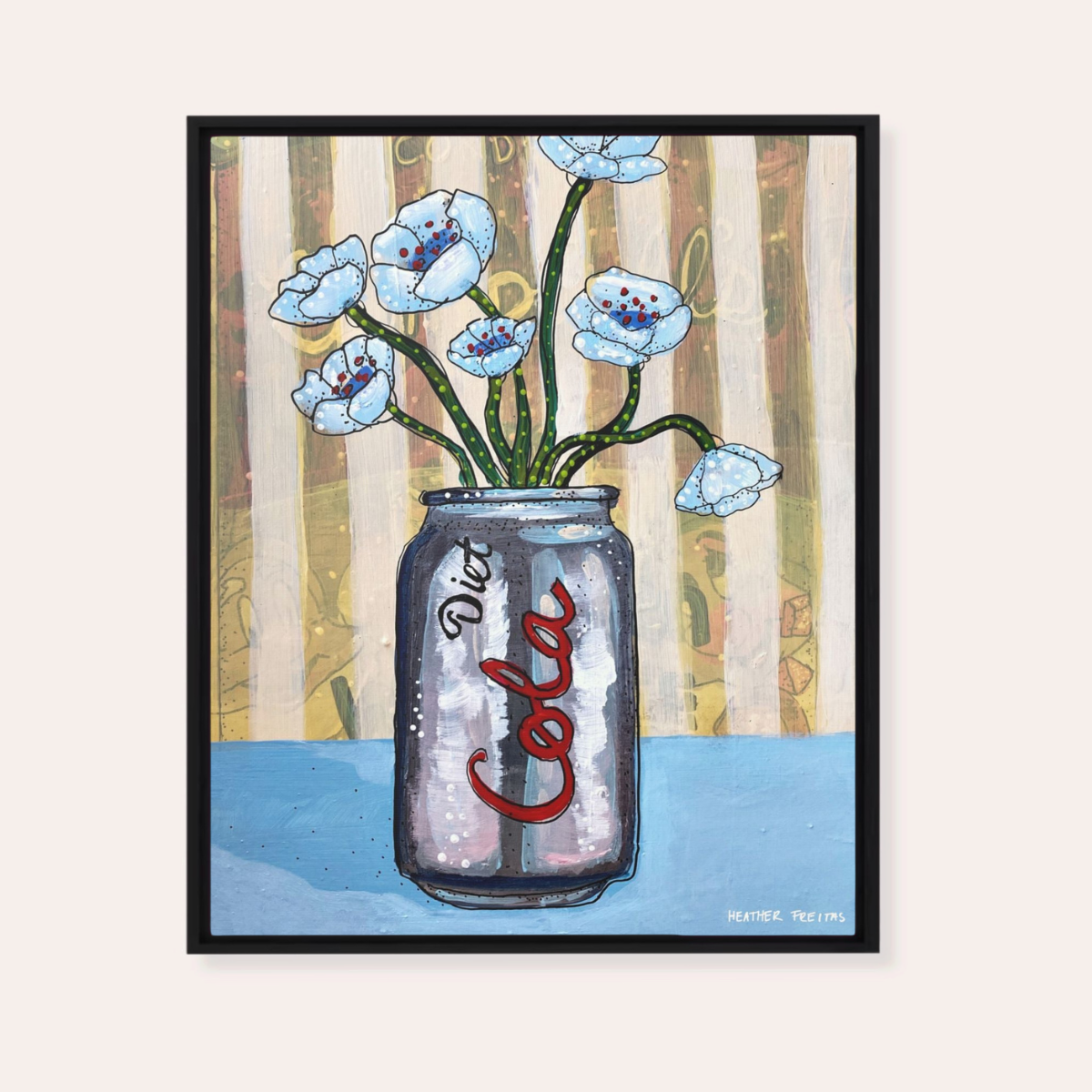 Diet Cola Framed Fine Art Canvas Print
