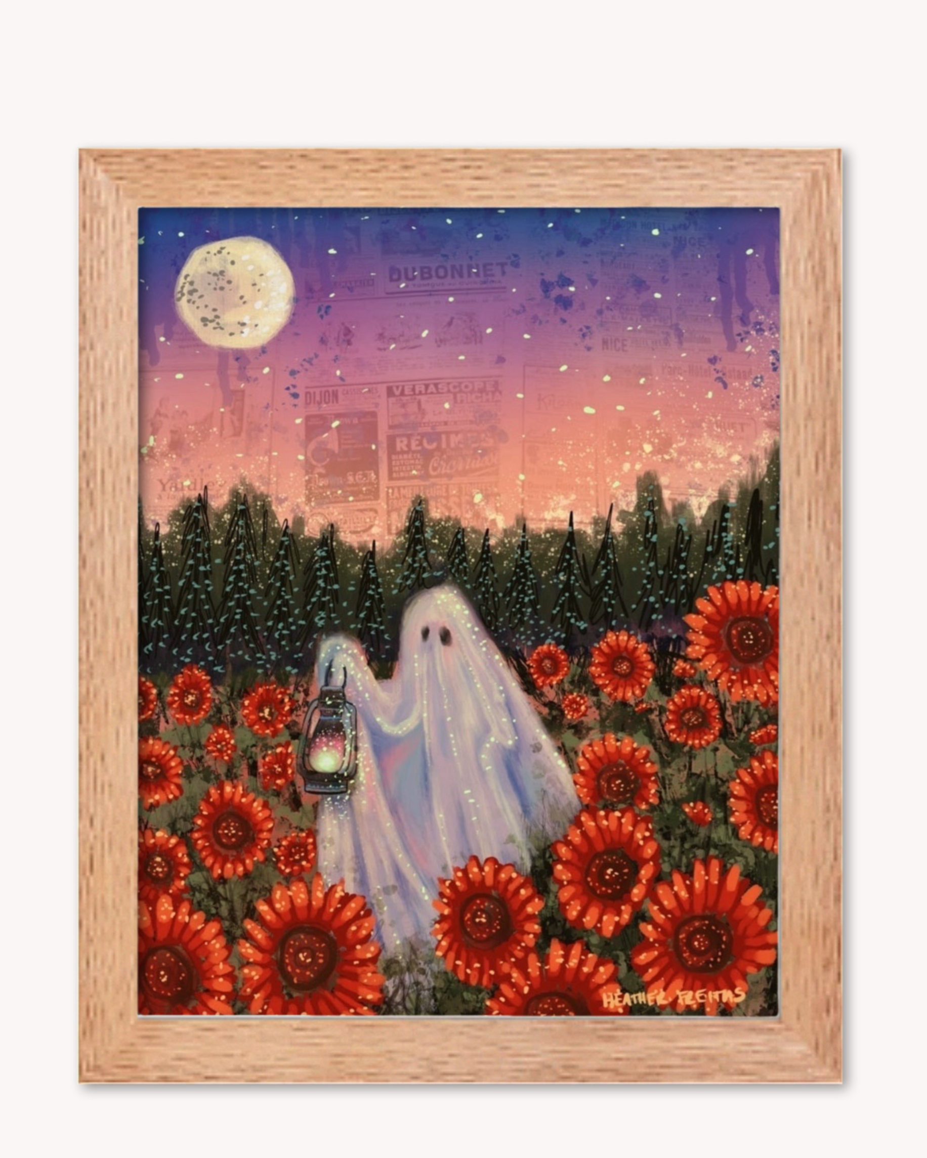 Sunflower Ghost Print