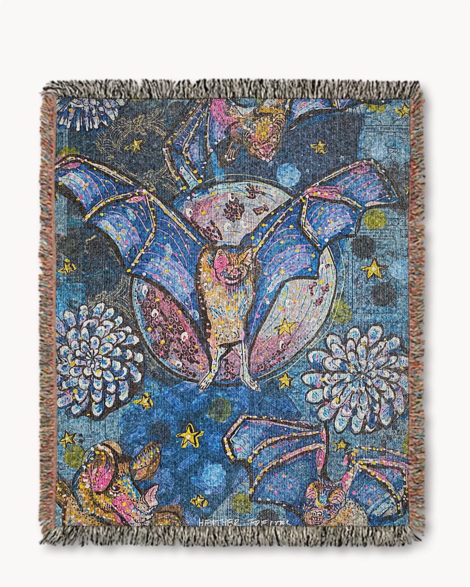Vampire Bats Woven Blanket Tapestry