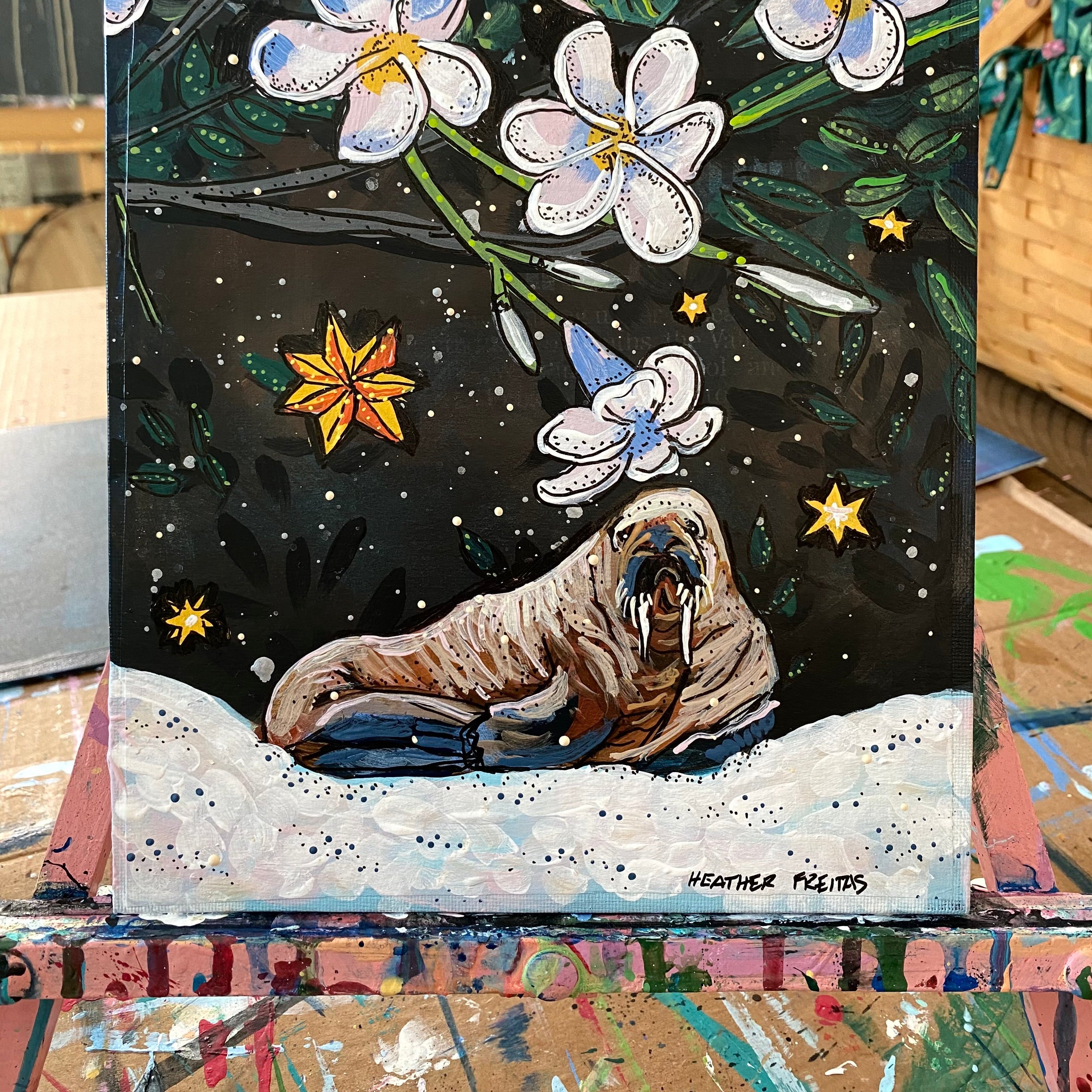 Plumeria Walrus ( Original Painting )
