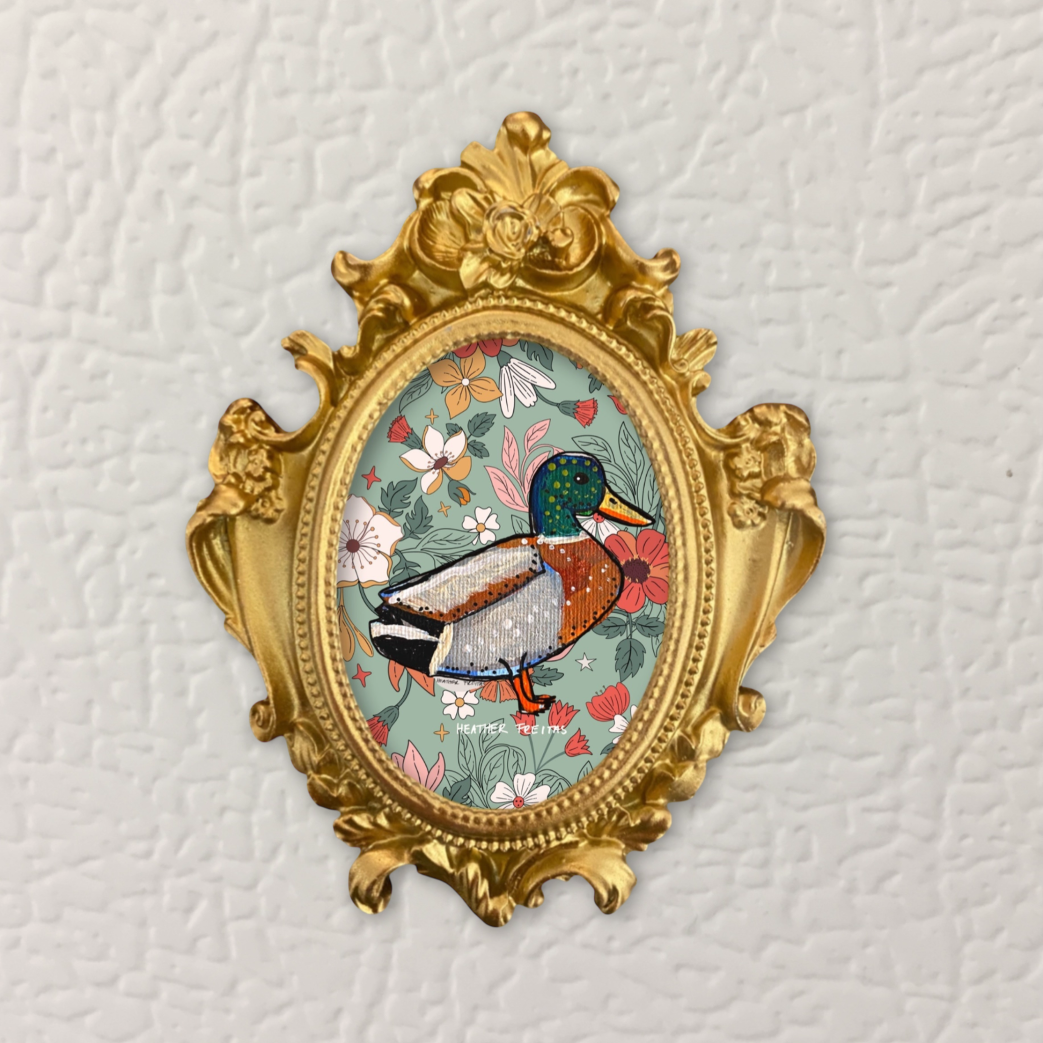 Mallard Duck Framed Small Magnet