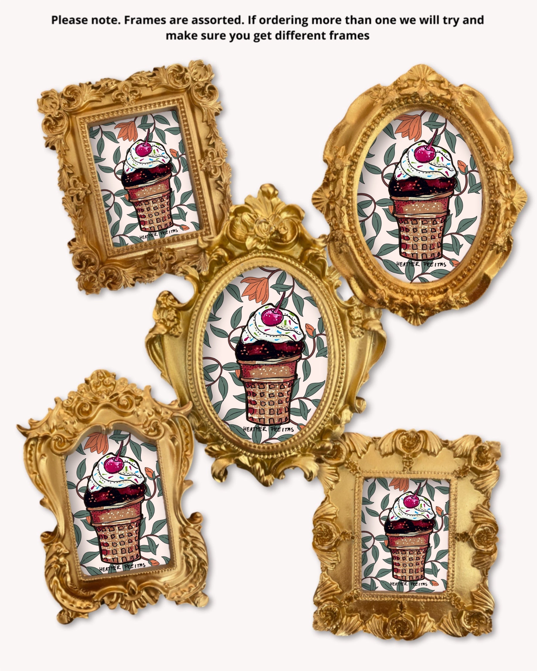 Chocolate Cream Cone - Mini framed print