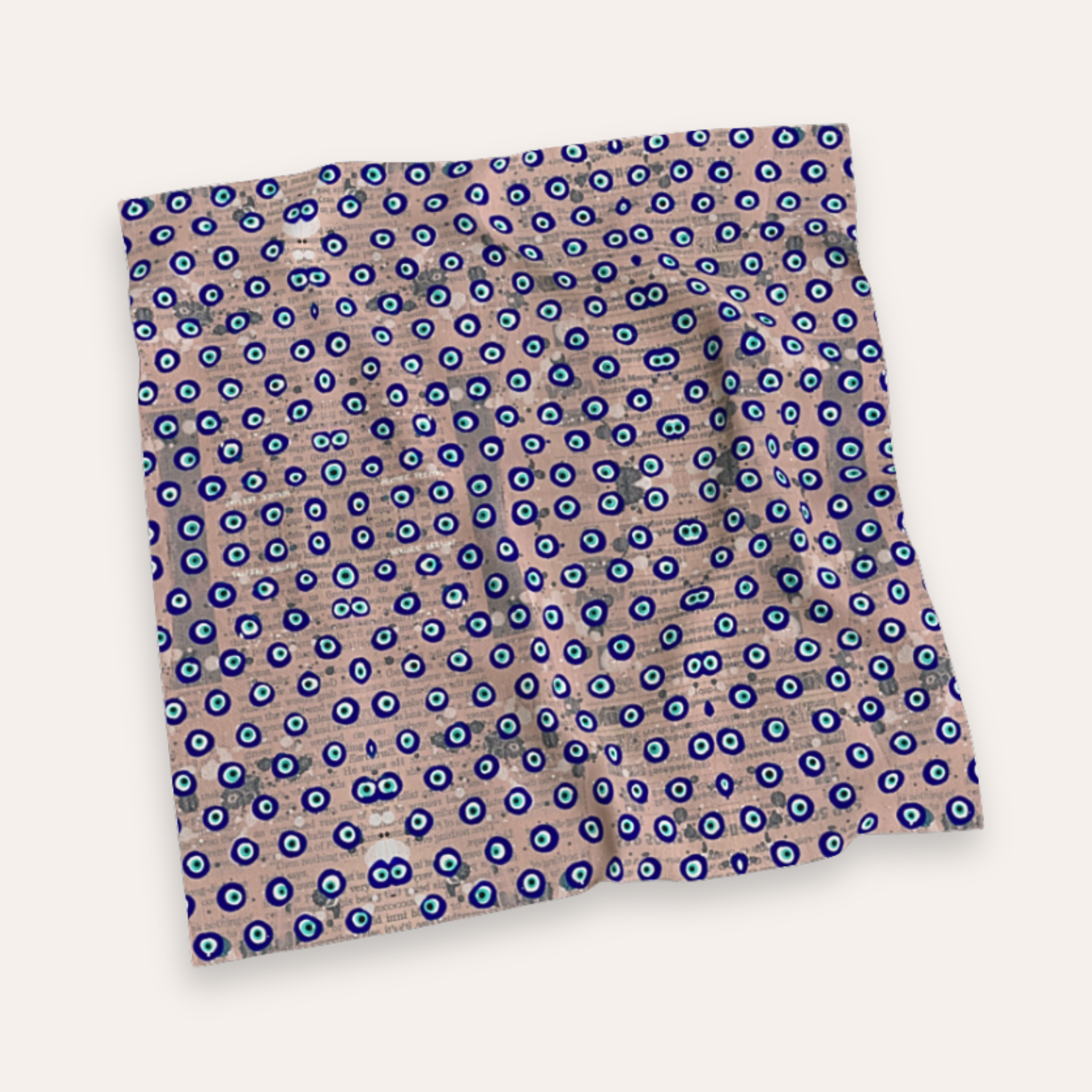 Dusty Pink Evil Eyes Bandanna Scarf