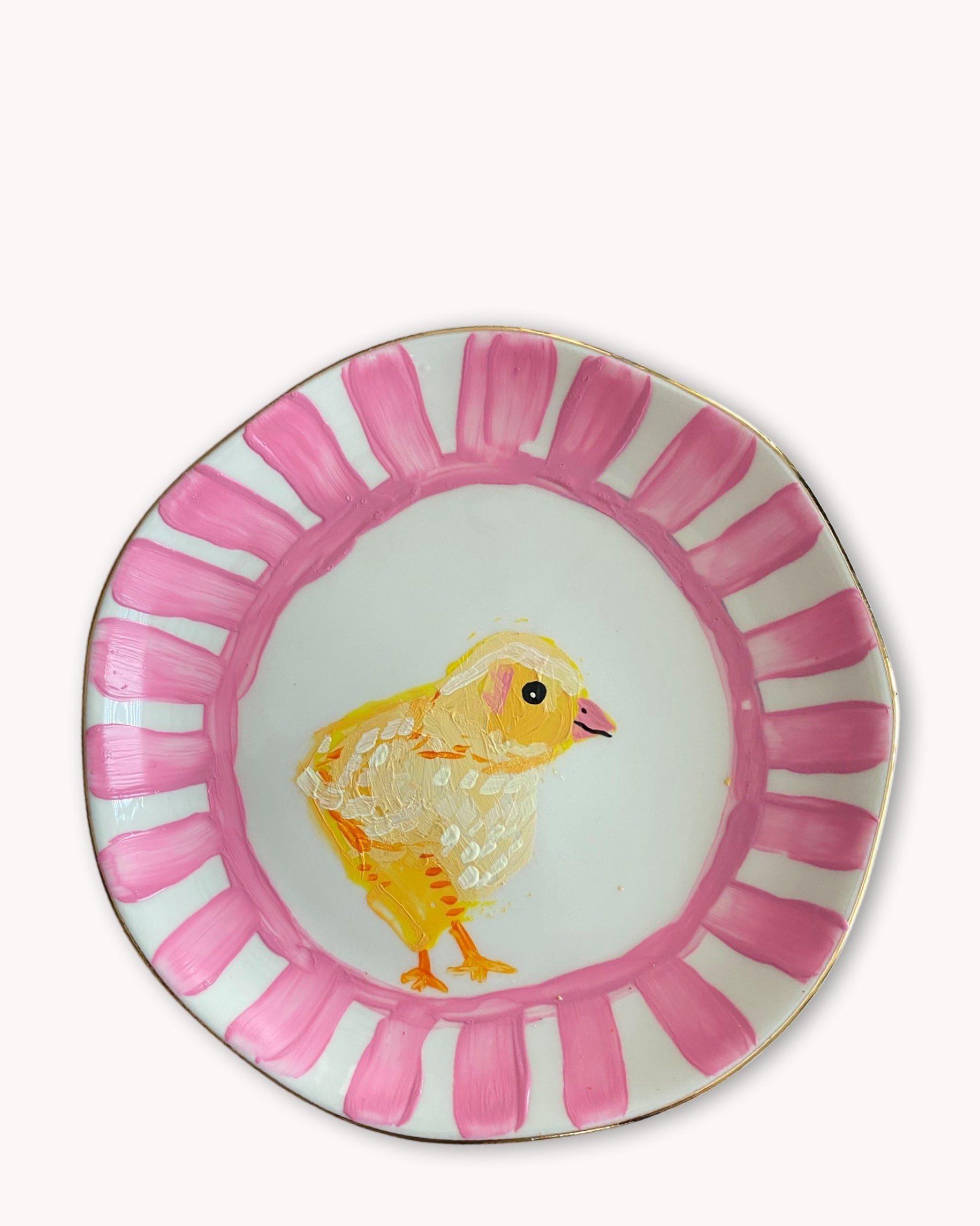 Chick Hand Painted 4.5 in Trinket Tray