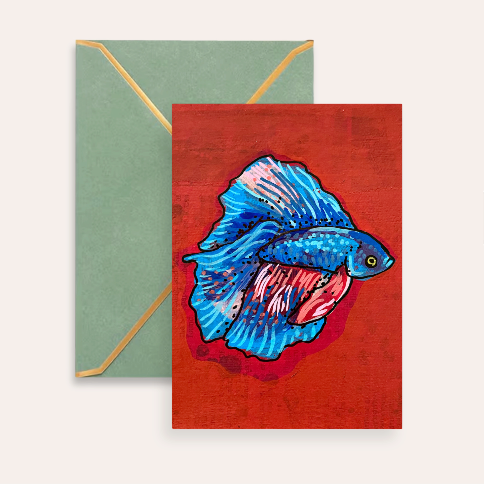 Blue Betta Fine Art Greeting Card