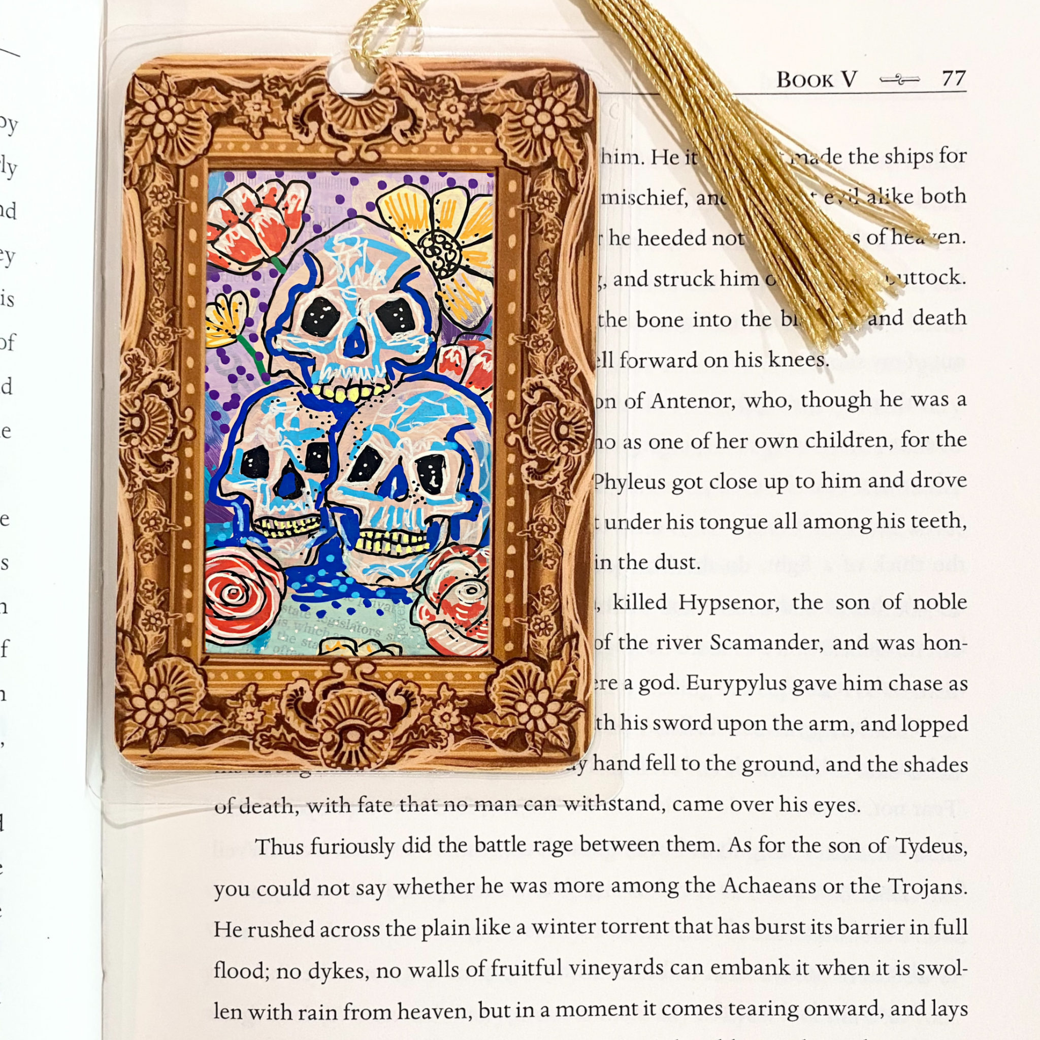 Three Skulls Fine Art Painting Bookmark