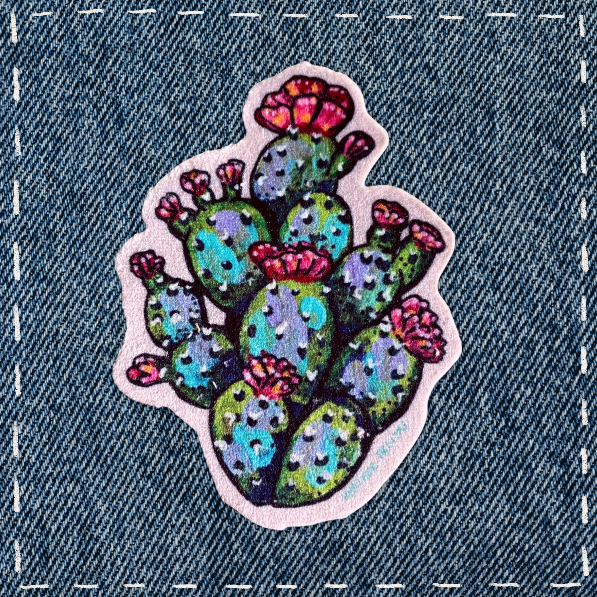 Prickly Pear Cactus - Sew On Velveteen Patch