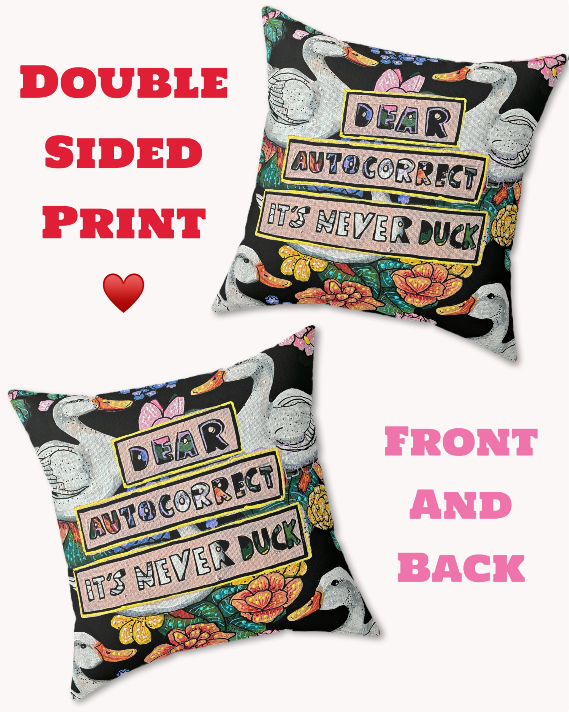 Autocorrect Decorative Faux Suede Throw Pillow
