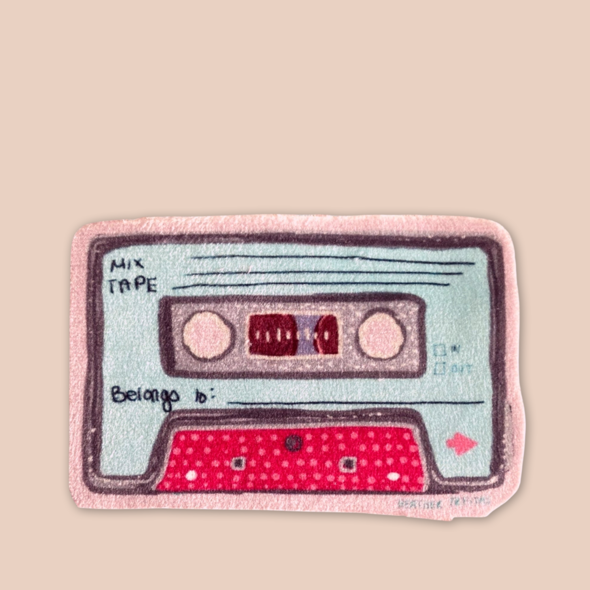 Teal Mixtape - Sew On Velveteen Patch