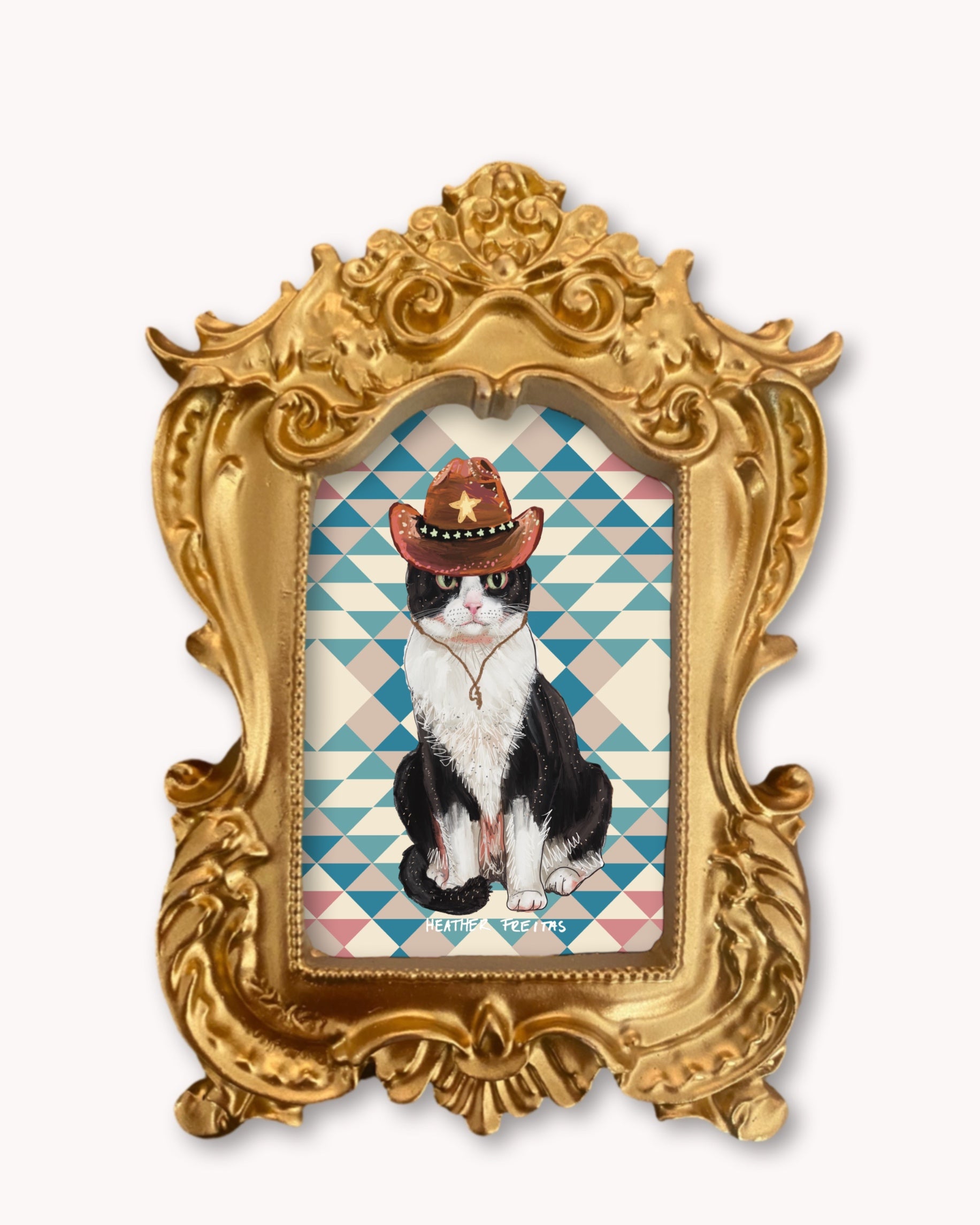 Cowboy Cat - Mini framed print