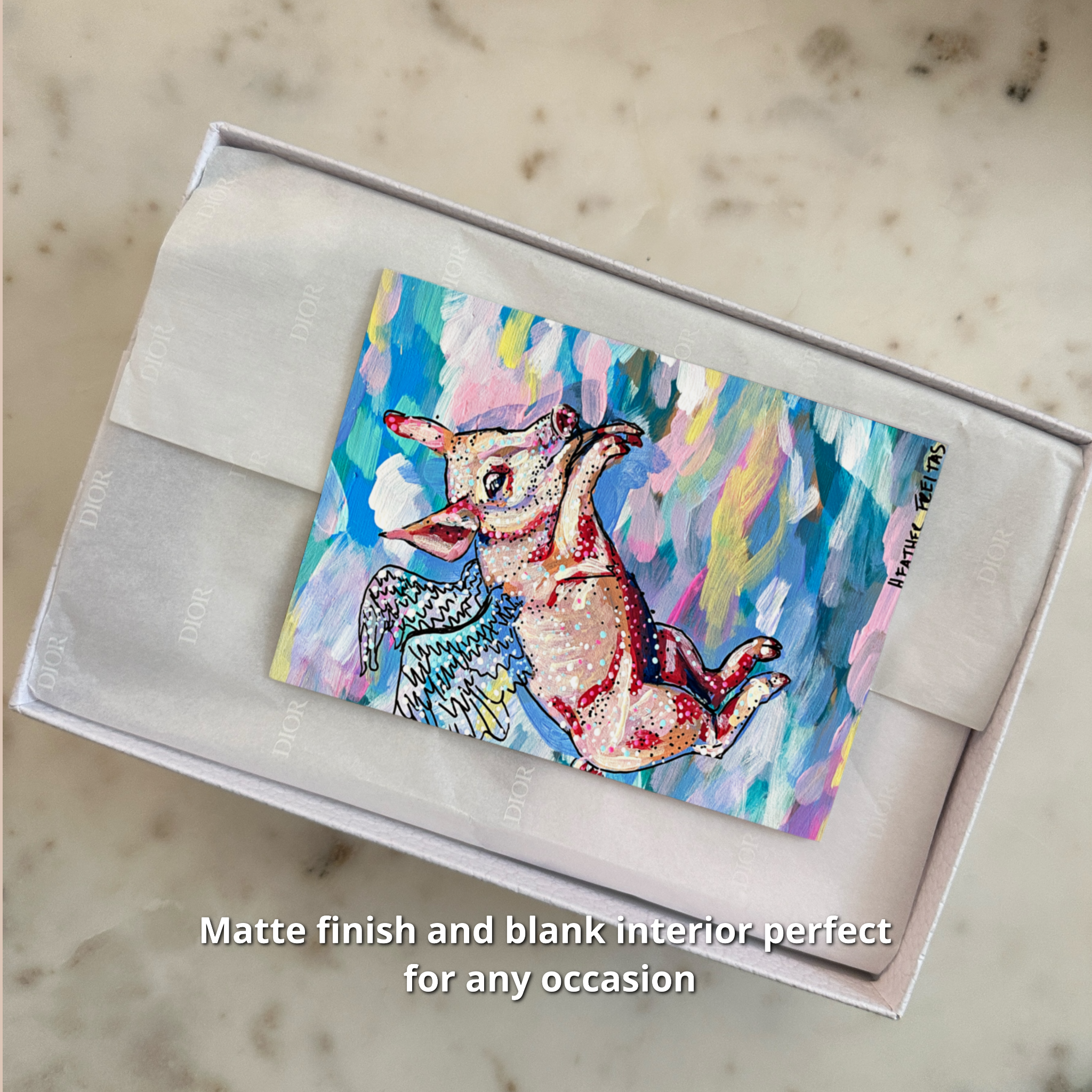 Pastel Flying Pig - Greeting Card / Fine Art Print