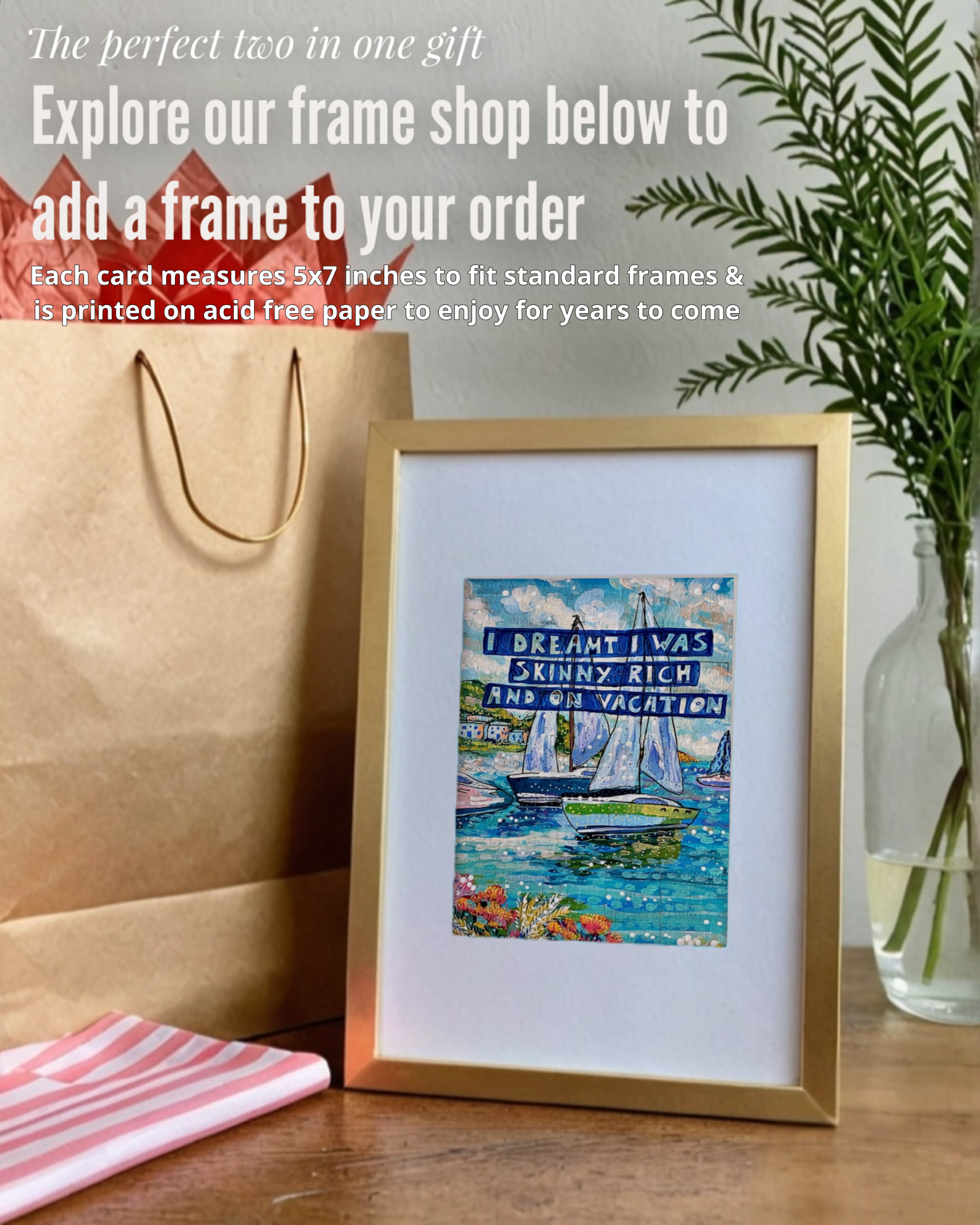 Skinny, Rich & On Vacation - Greeting Card / Fine Art Print