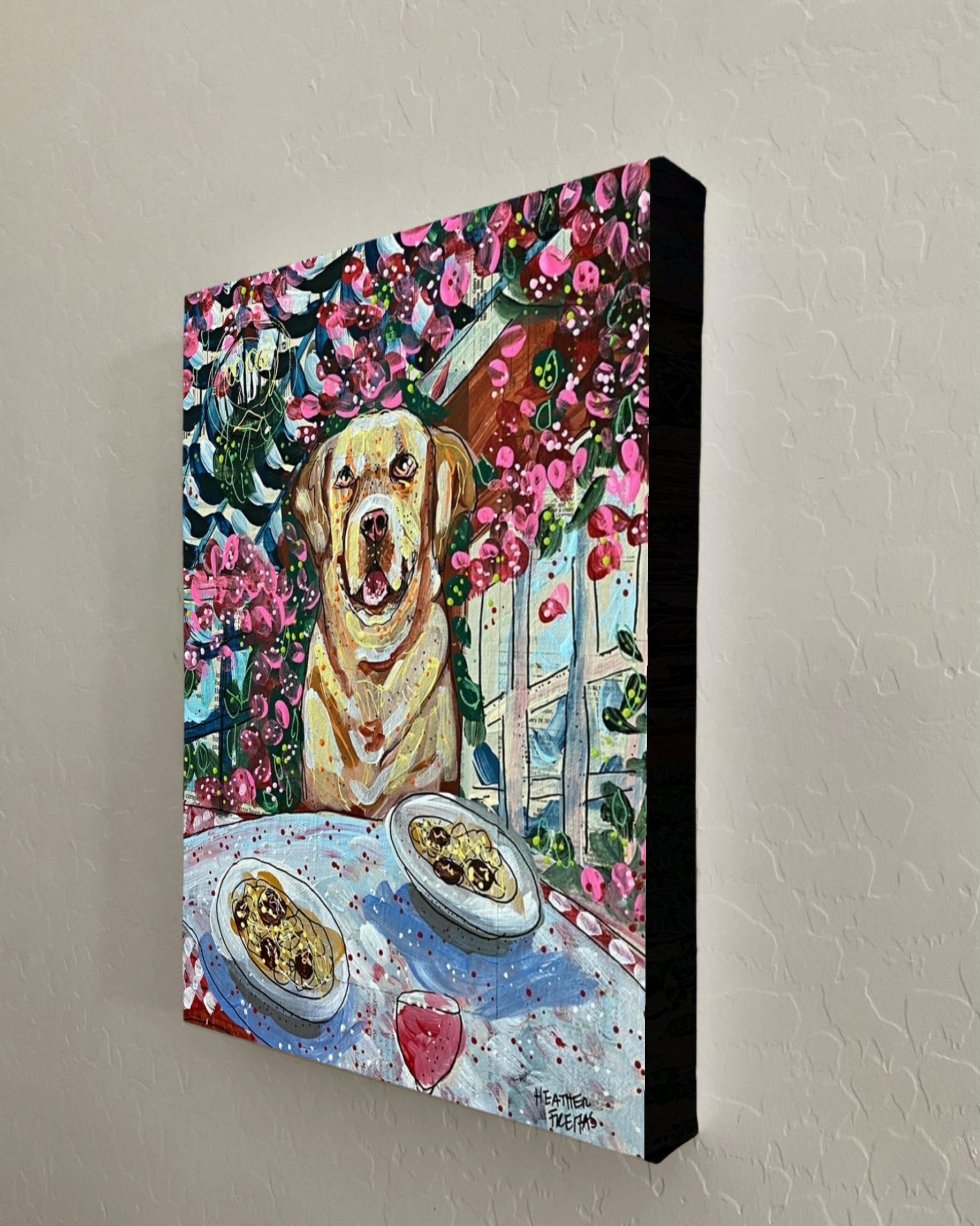 Yellow Lab Dining Print