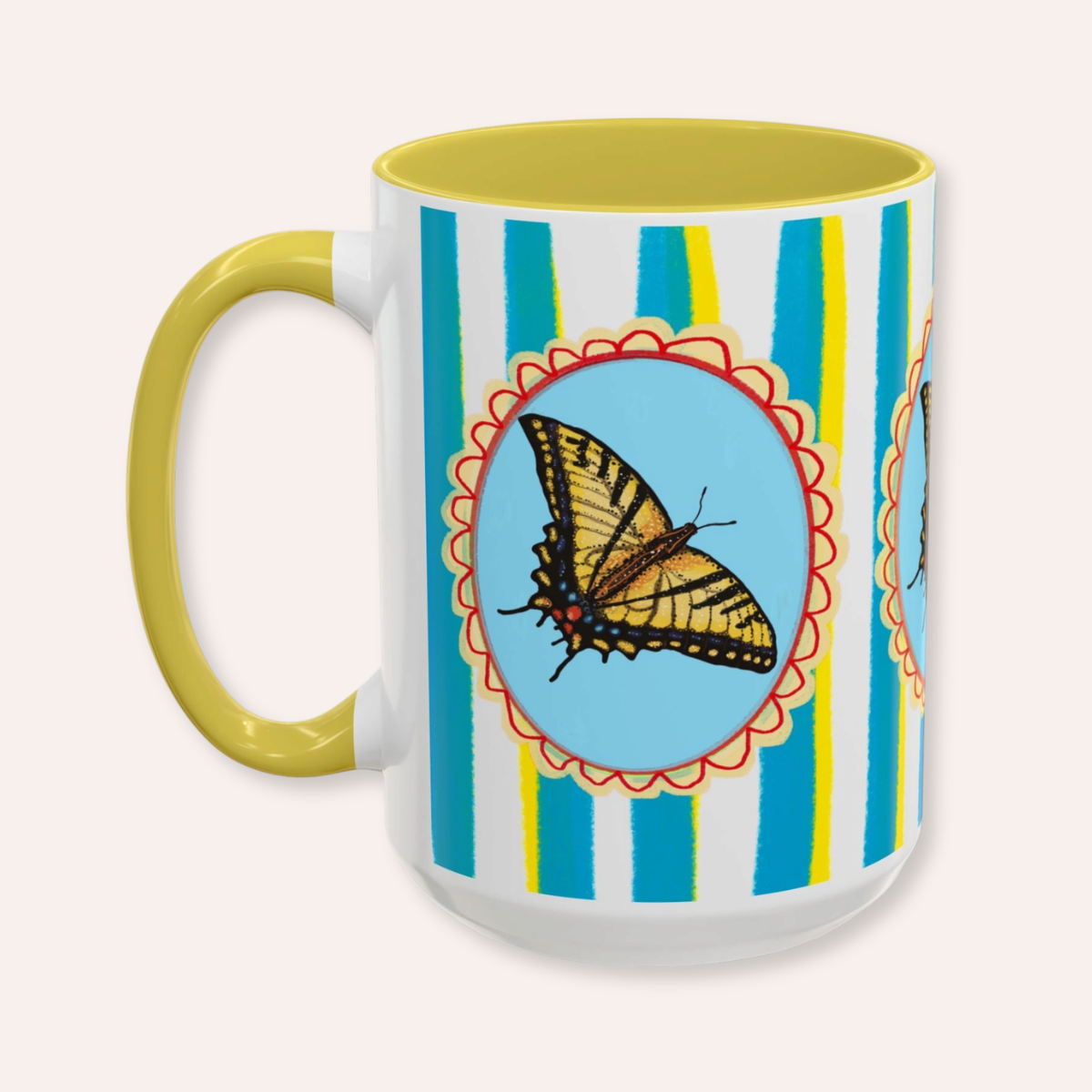 Yellow Butterfly Coffee Mug 15oz
