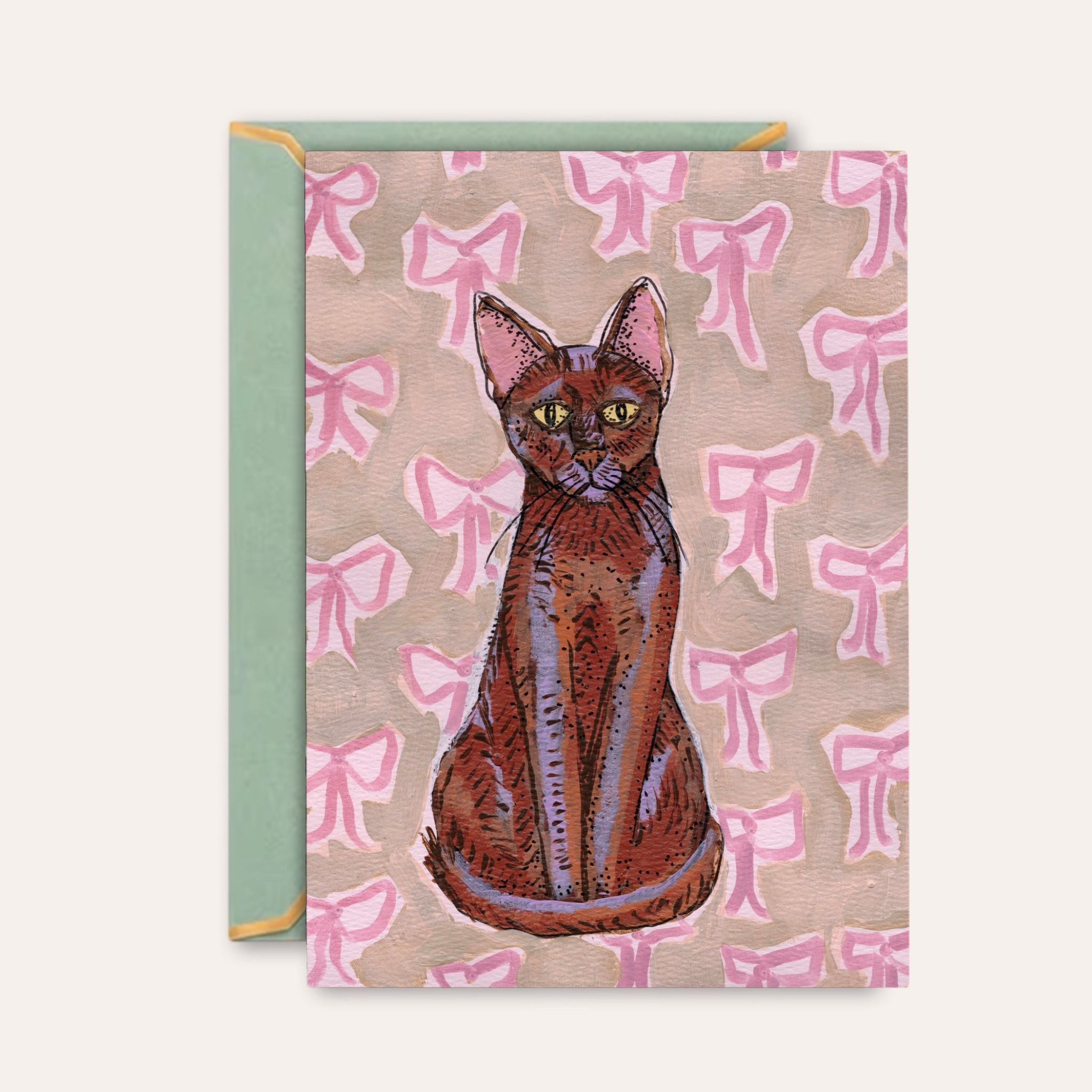 Havana Brown Cat Fine Art Greeting Card