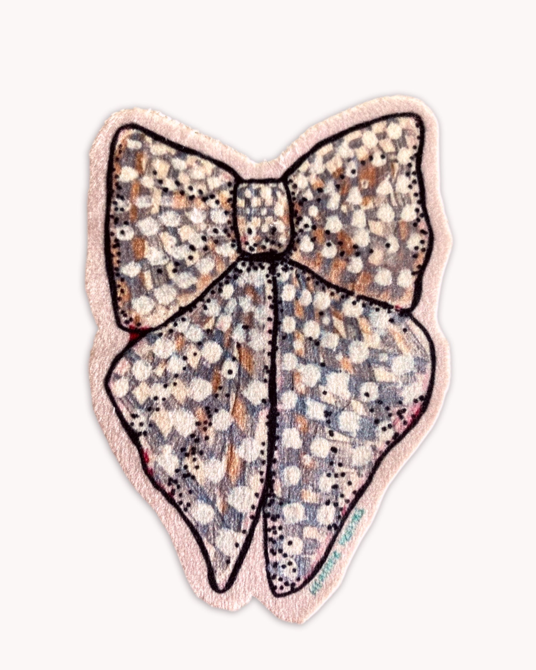 White Ribbon - Sew On Velveteen Patch