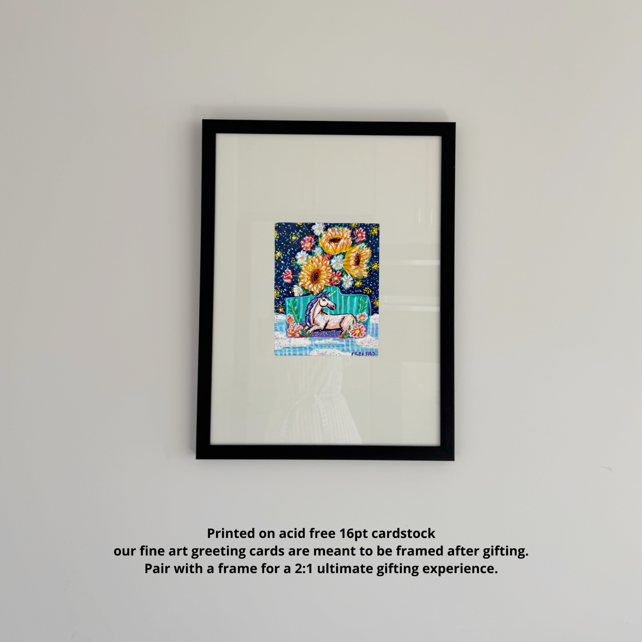 Dusk To Daylight Unicorn Vase - Greeting Card / Fine Art Print