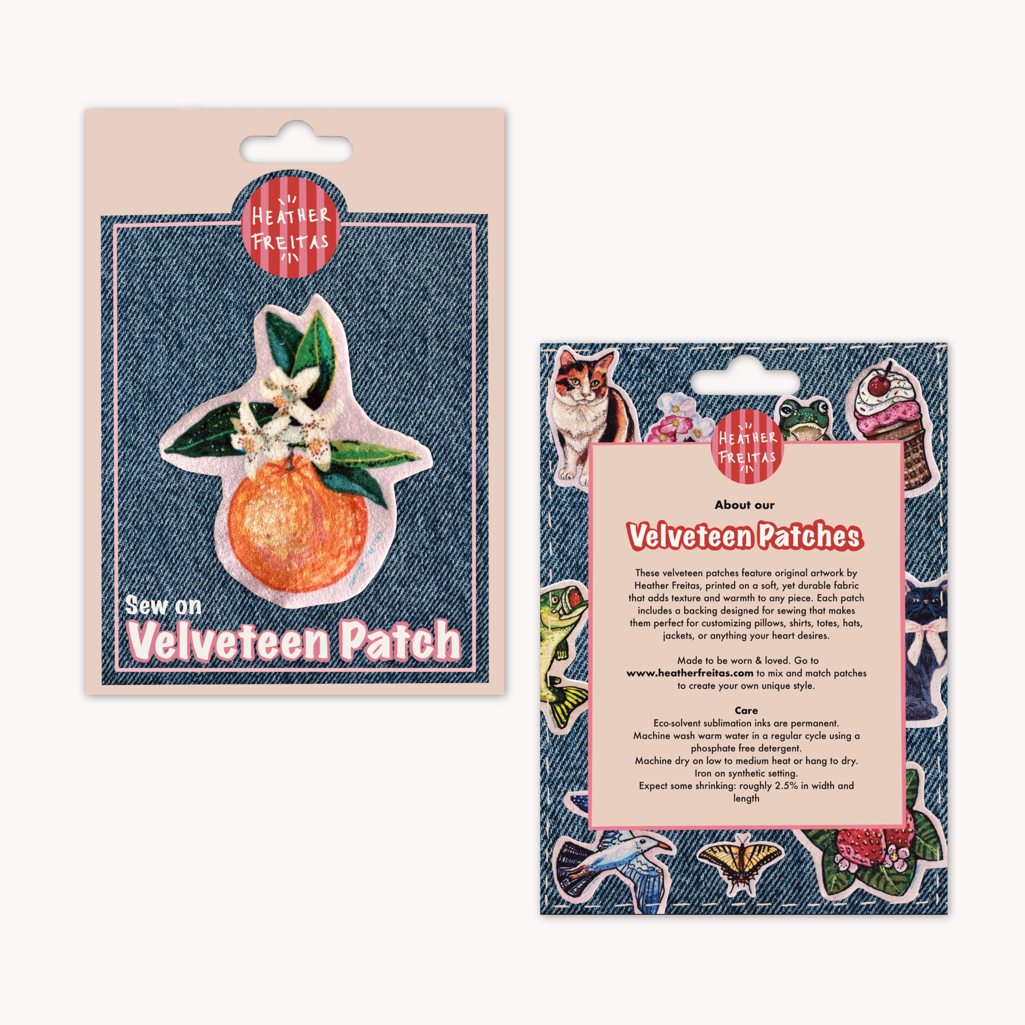 Orange - Sew On Velveteen Patch