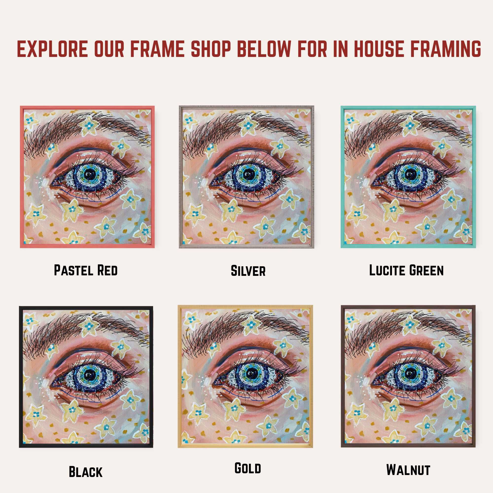Armageddon Eyes ( original painting / beaded artwork )