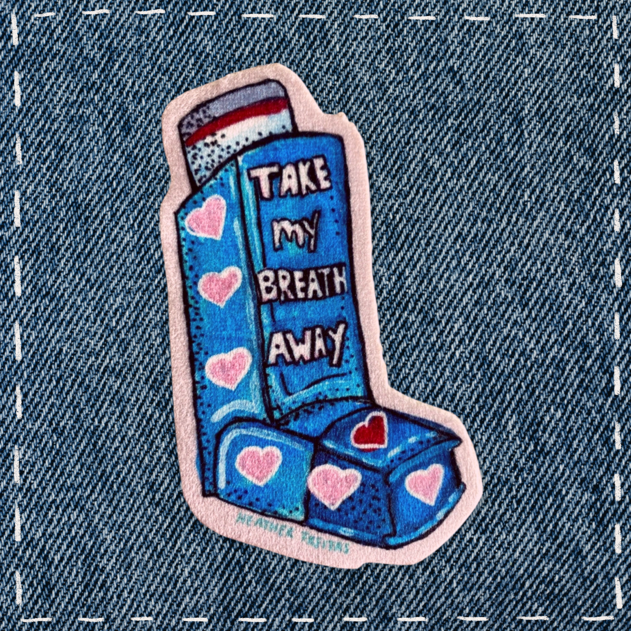 Take My Breath Away - Sew On Velveteen Patch