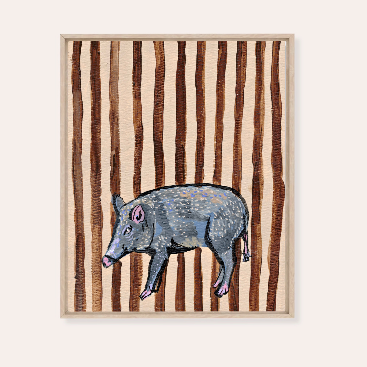 Javelina Framed Fine Art Canvas Print