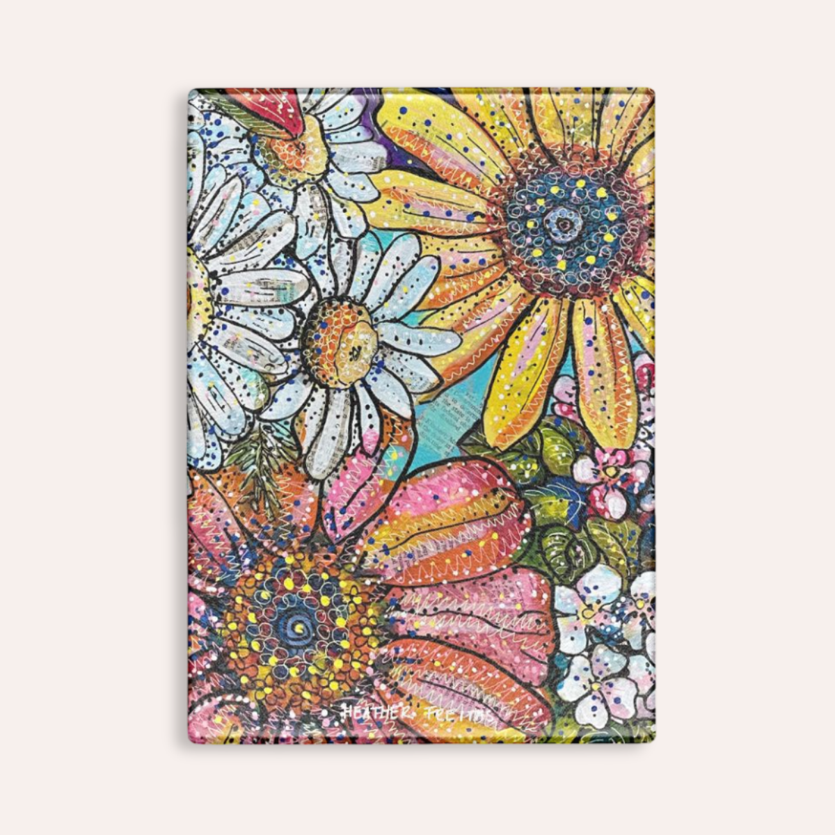 Flower Power Glass Cutting Board Trivet