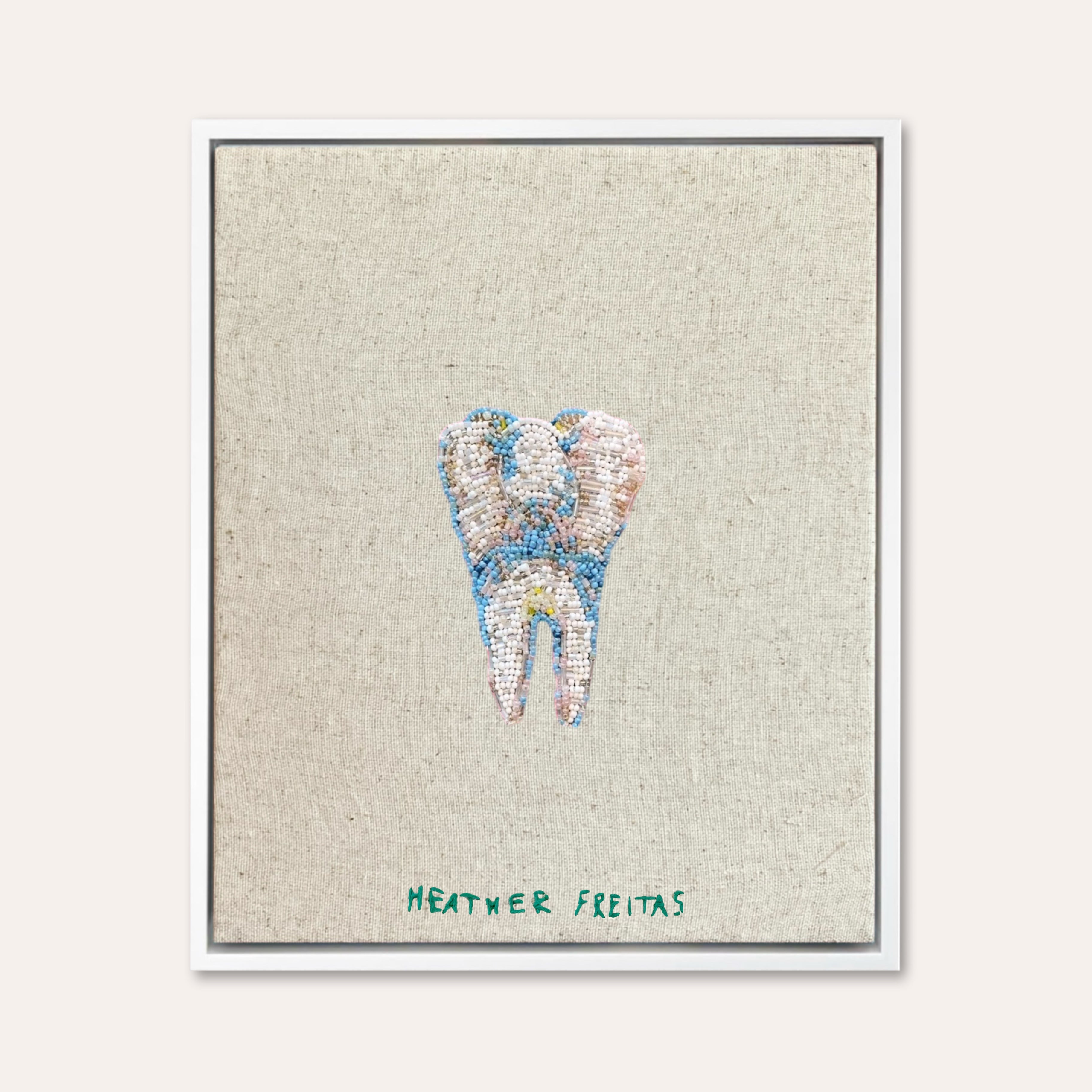 Tooth Beaded Embroidery Wall Art