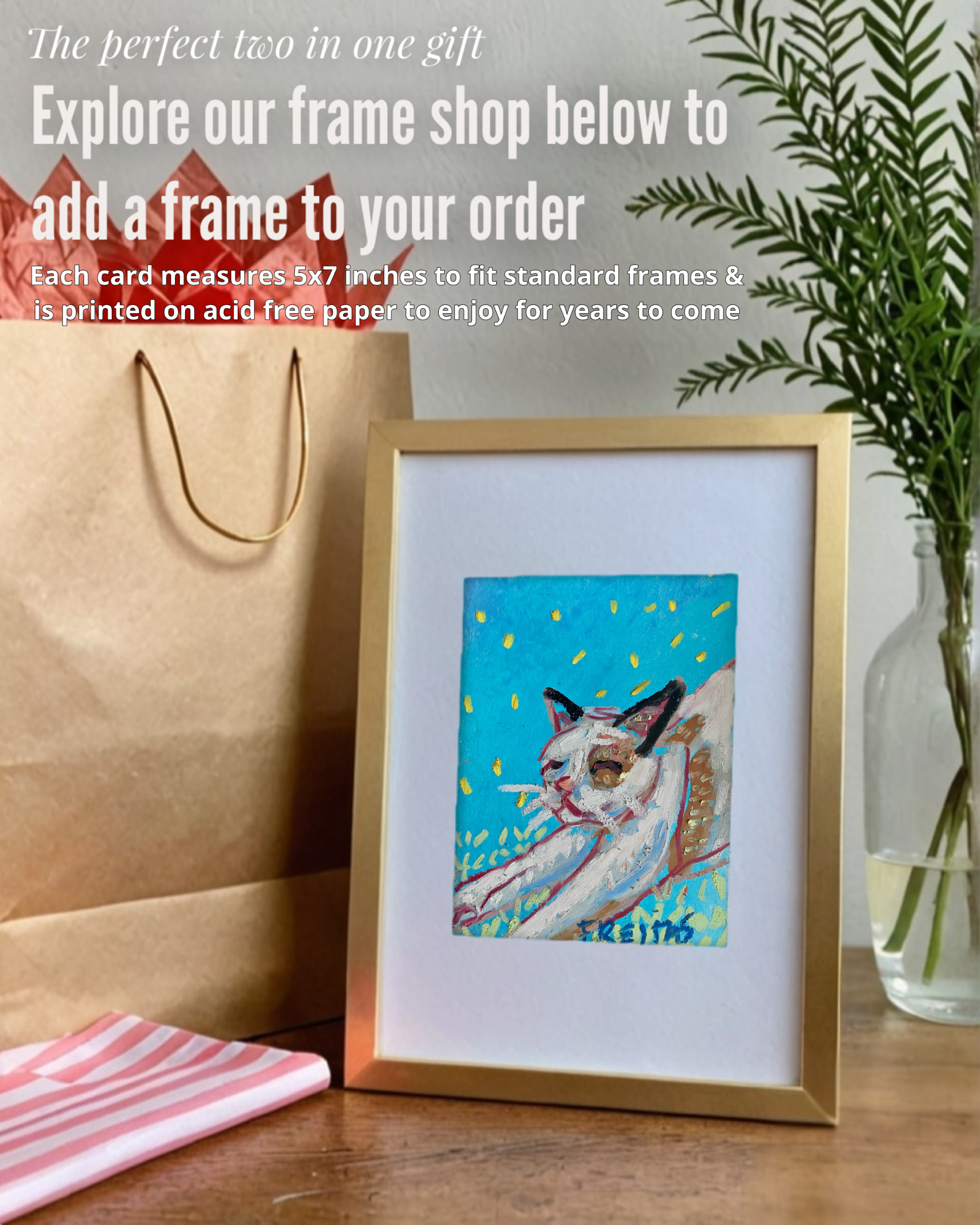 Stretching Cat - Greeting Card / Fine Art Print