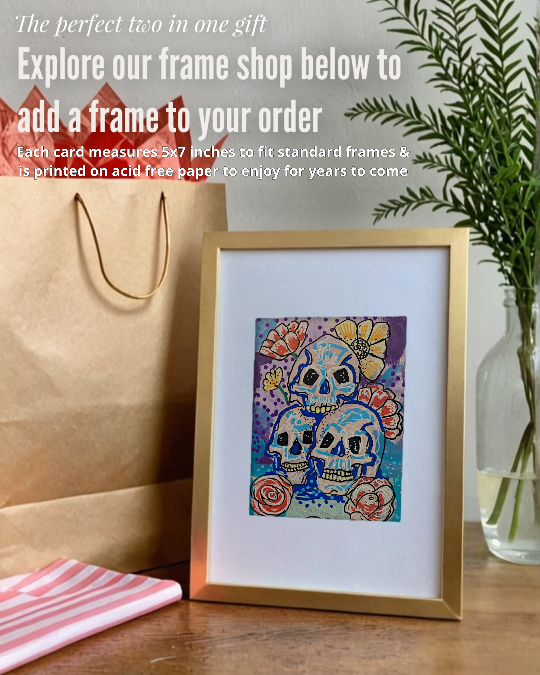 Three Skulls - Greeting Card / Fine Art Print