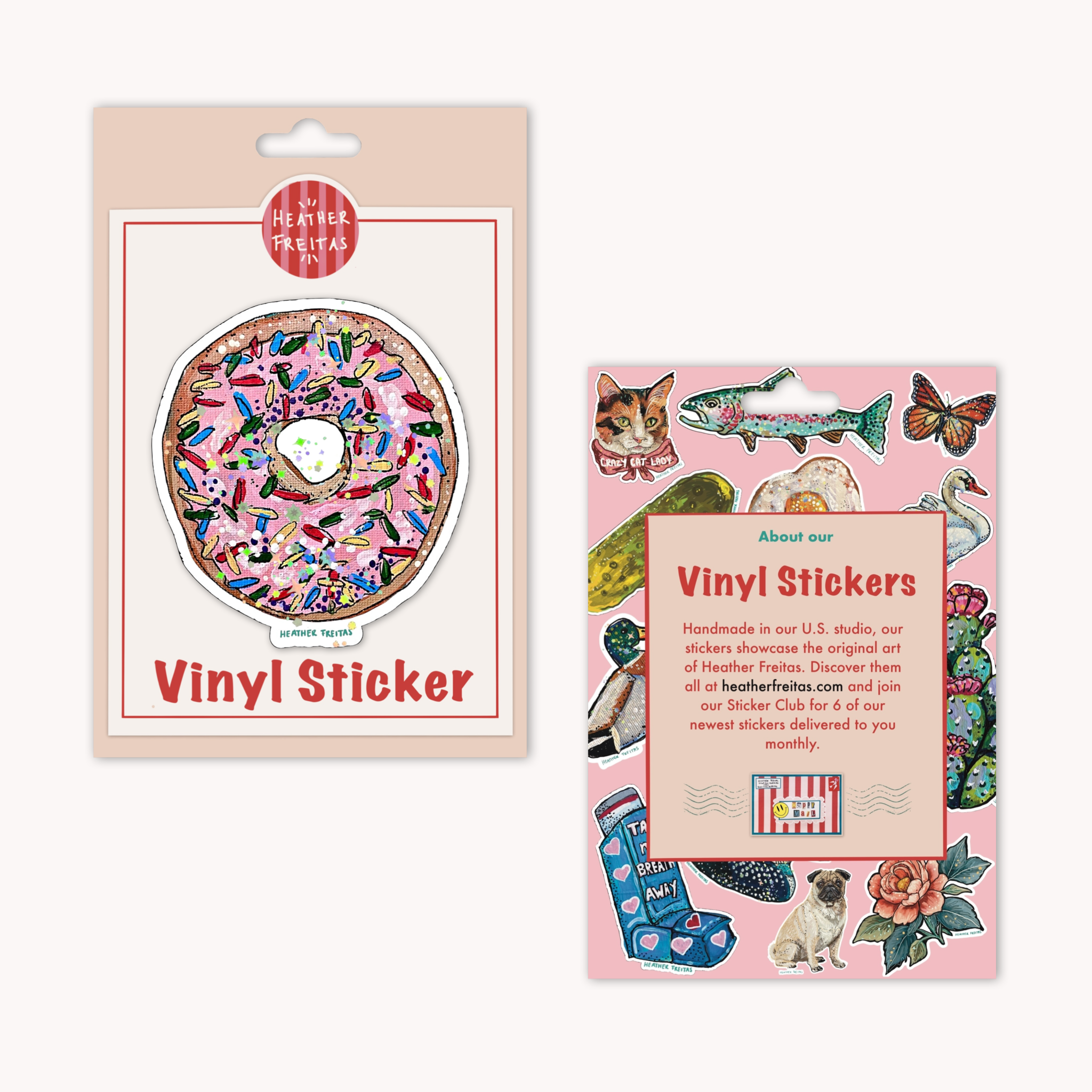 Pink Sprinkles Donut Sticker