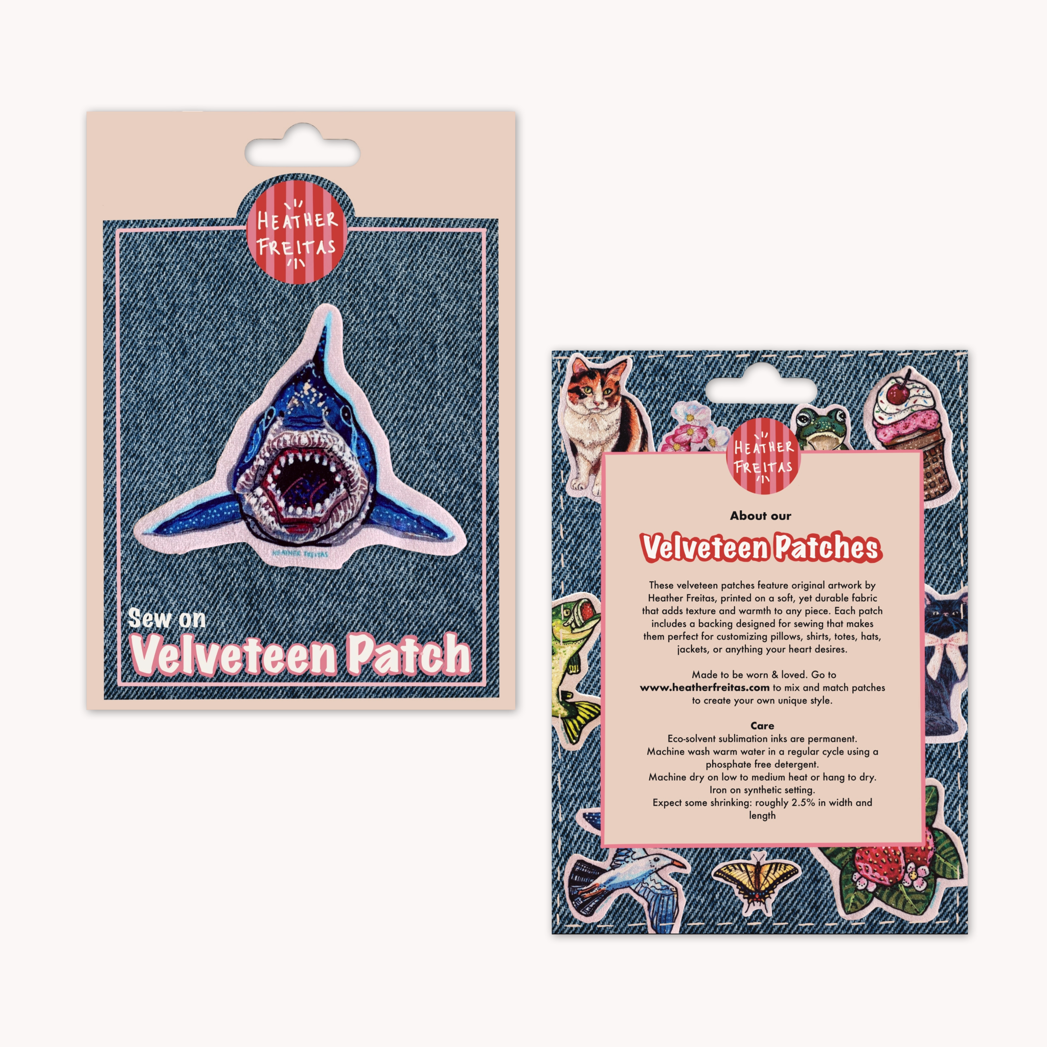 Great White Shark - Sew On Velveteen Patch