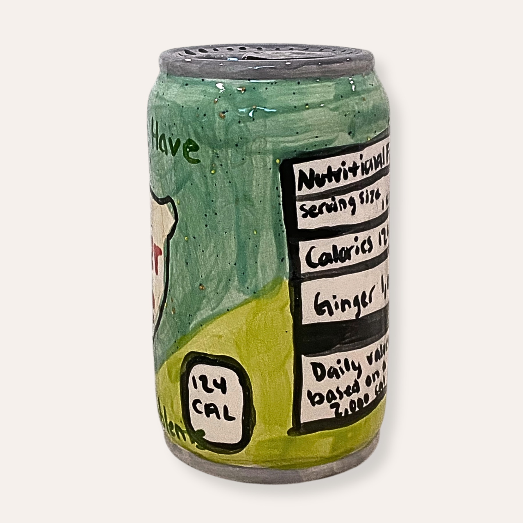 Ginger Soda Hand Painted Ceramic Bud Vase