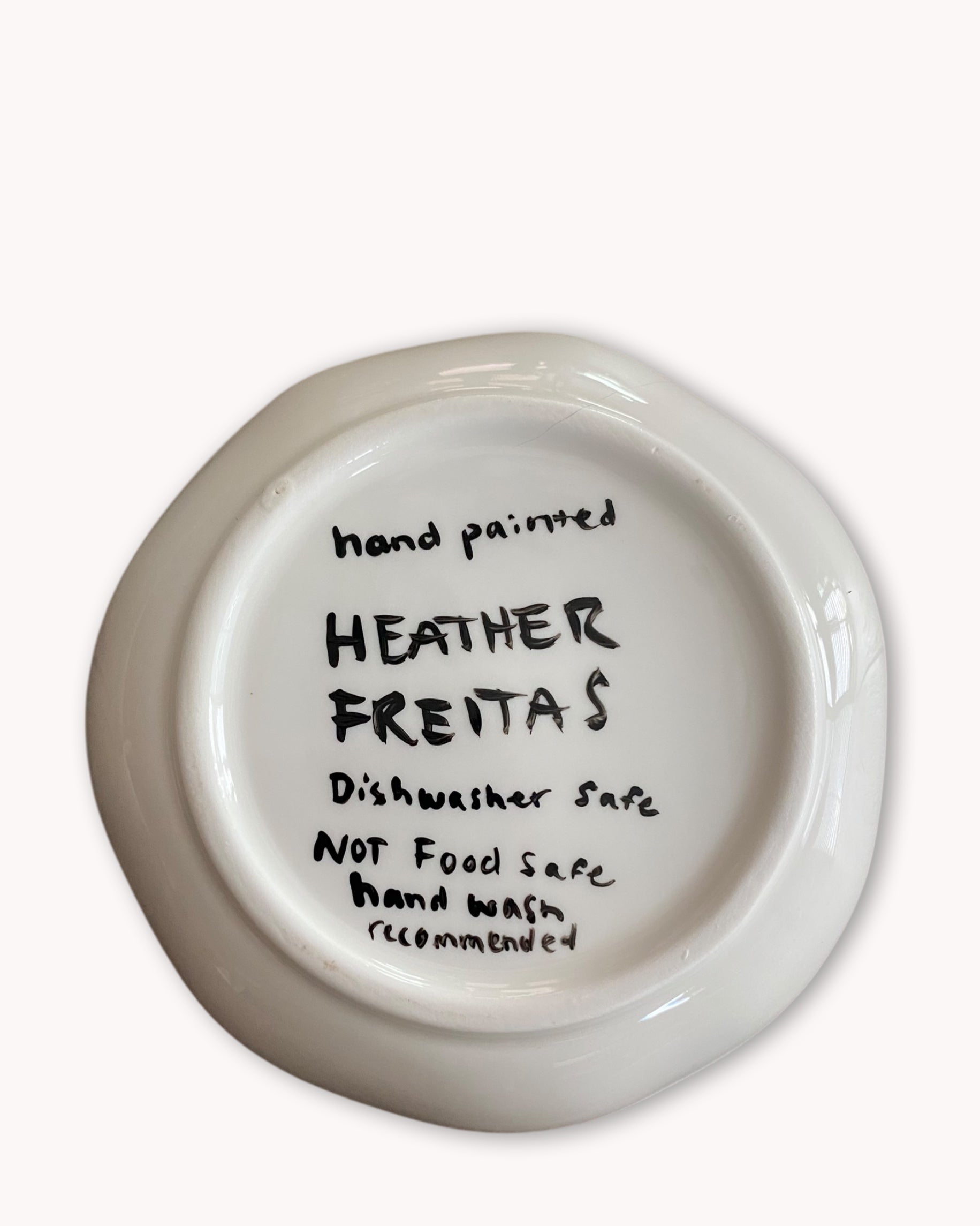 Black Cat Hand Painted 4.5 in Trinket Tray